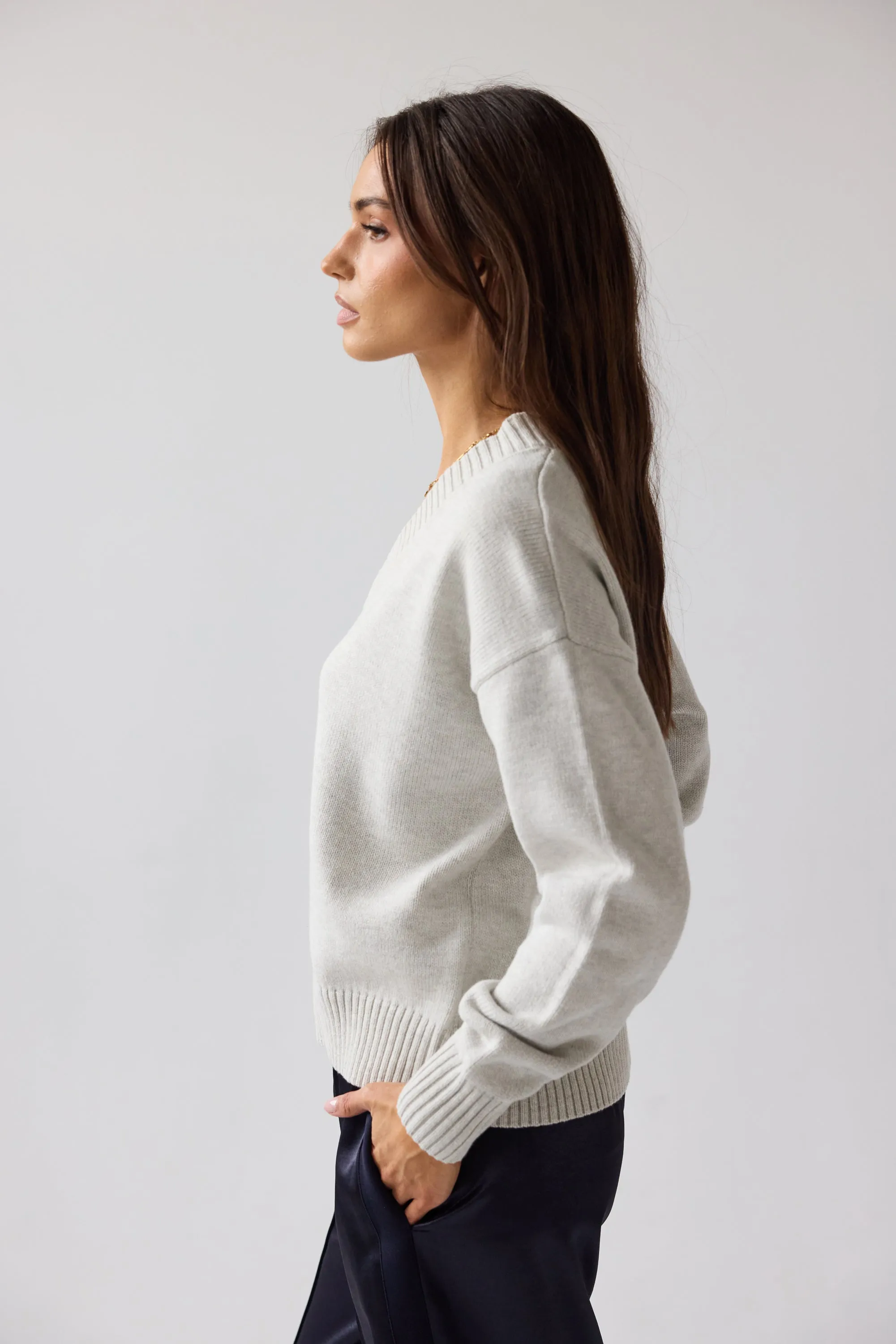 Adella Knit Sweater in Silver sold by bohme product image thumbnail 3
