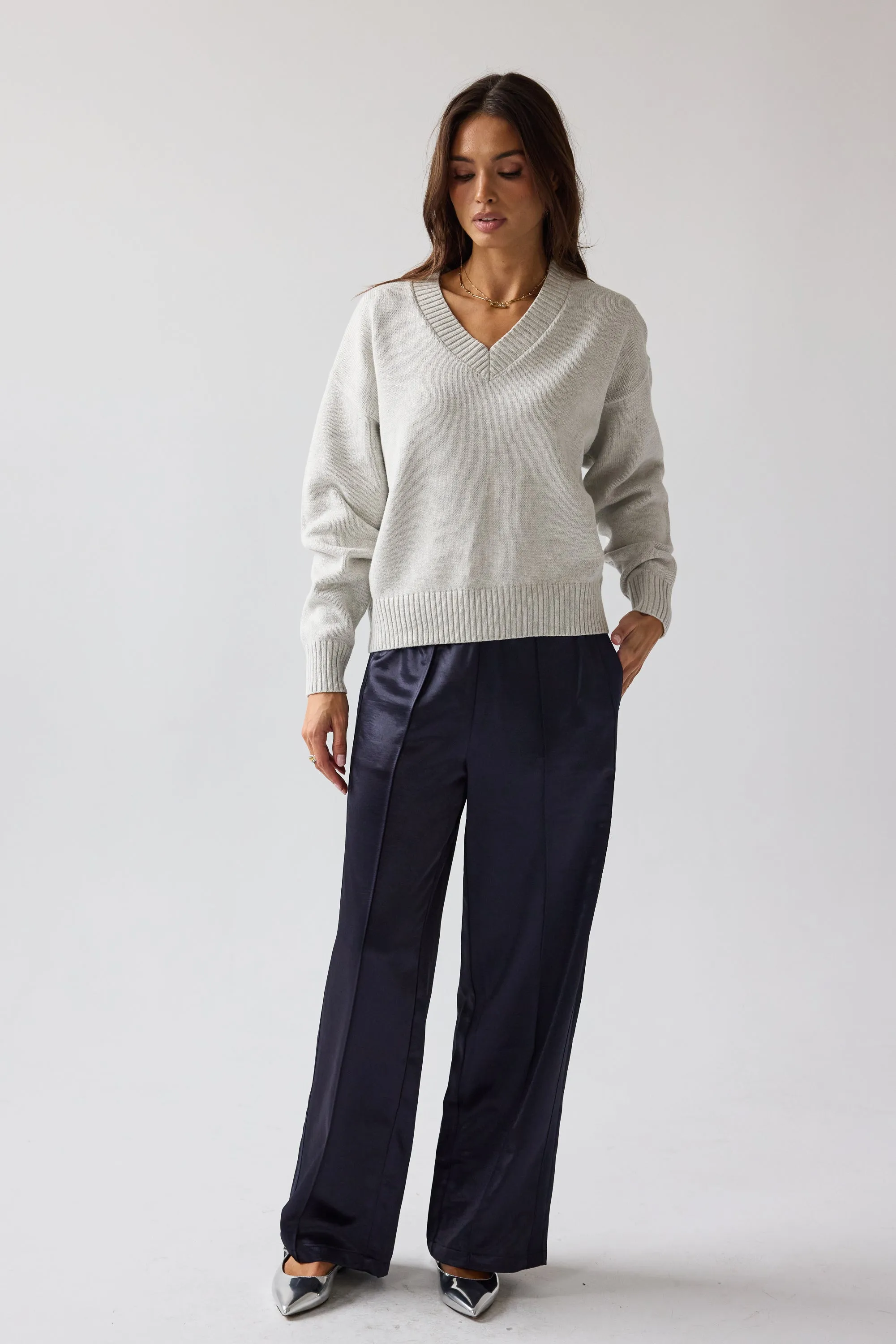 Adella Knit Sweater in Silver sold by bohme product image thumbnail 2