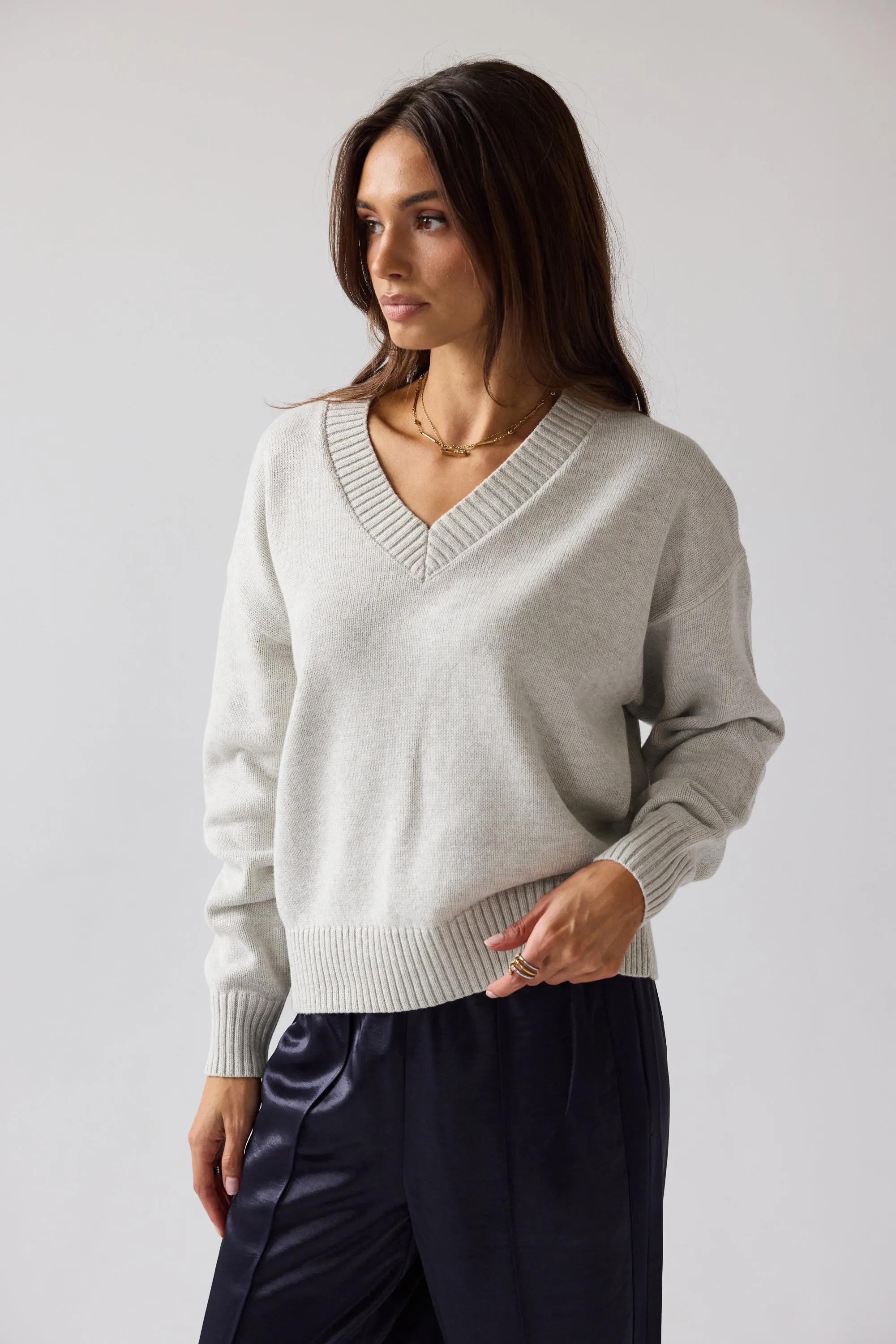 Adella Knit Sweater in Silver sold by bohme product image thumbnail 5
