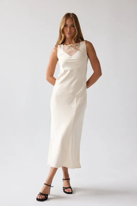 Shelby Satin Maxi Dress sold by bohme