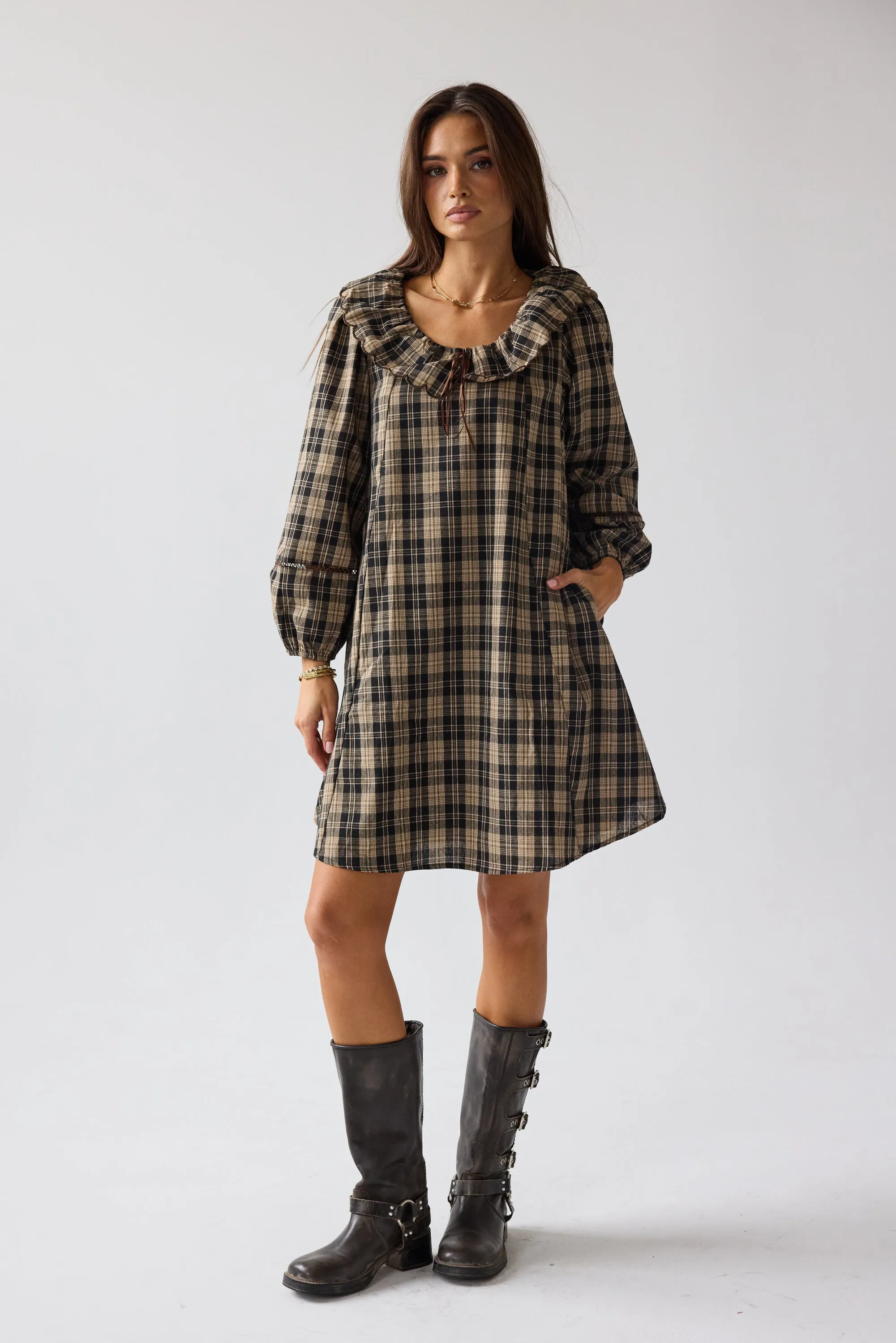 Darlene Plaid Midi Dress - FINAL SALE sold by bohme product image thumbnail 4
