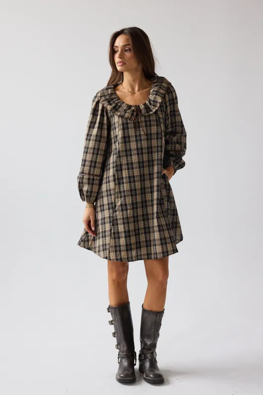 Darlene Plaid Midi Dress sold by bohme