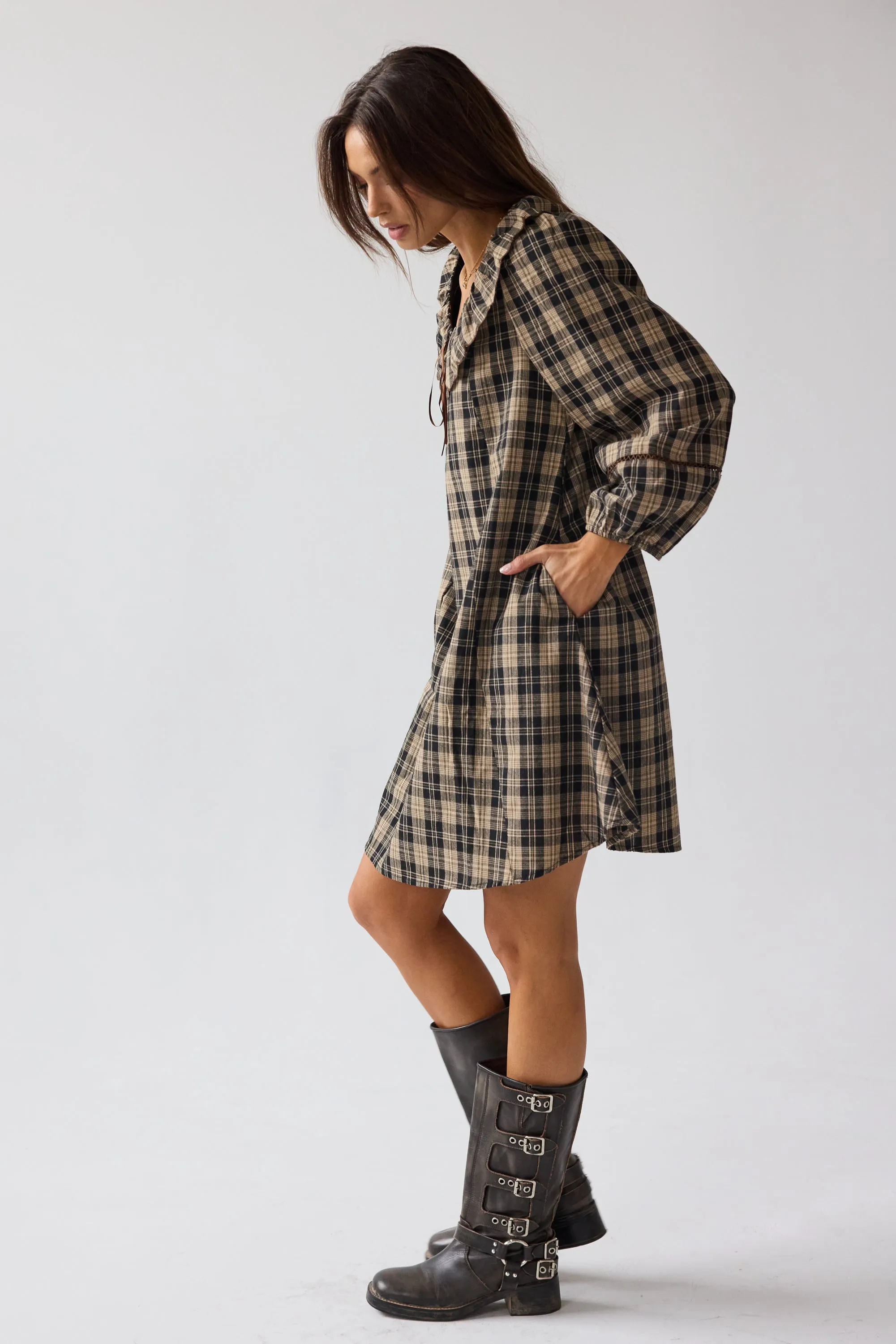 Darlene Plaid Midi Dress - FINAL SALE sold by bohme product image thumbnail 2