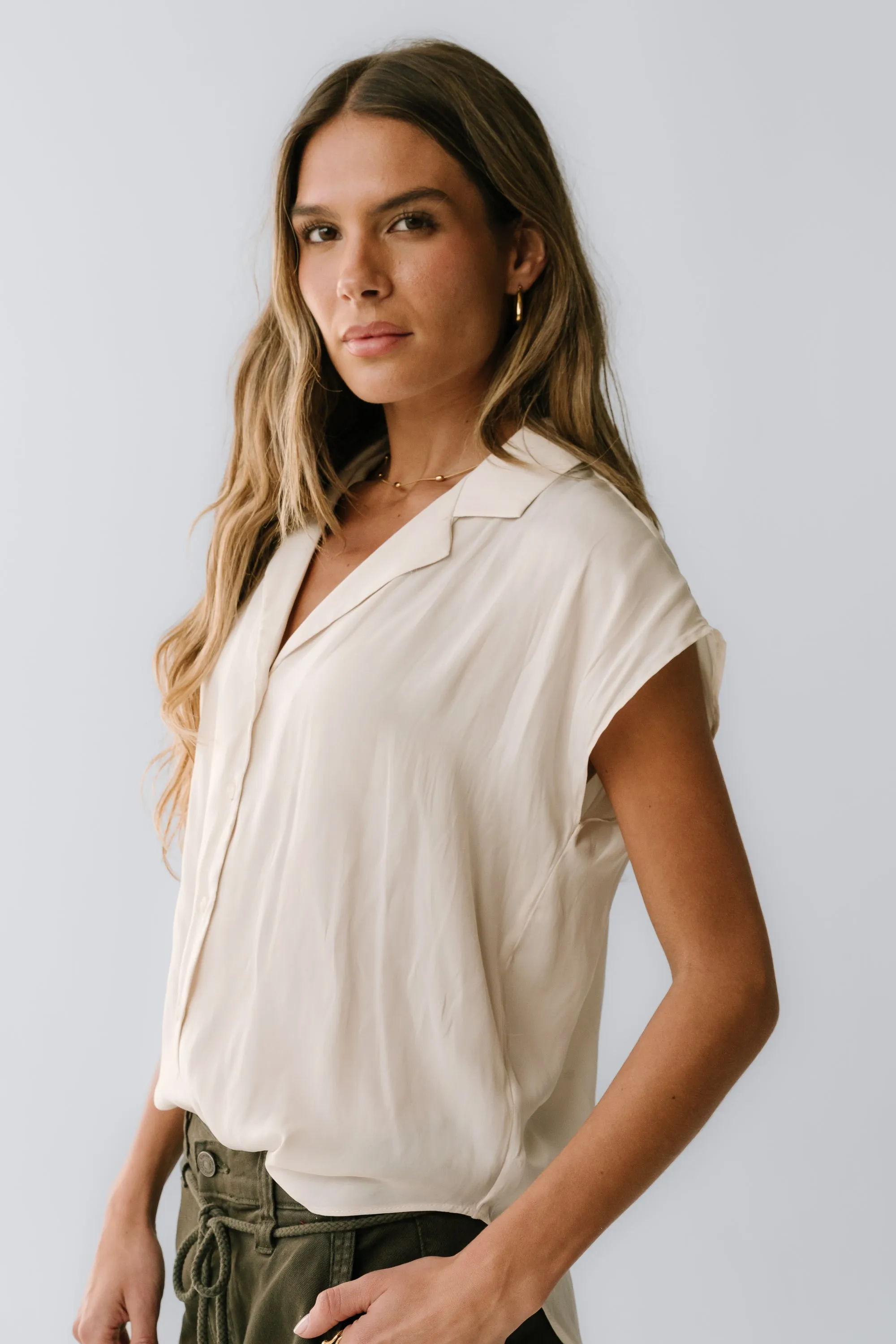 Poppy Collared Blouse in Cream sold by bohme product image thumbnail 2
