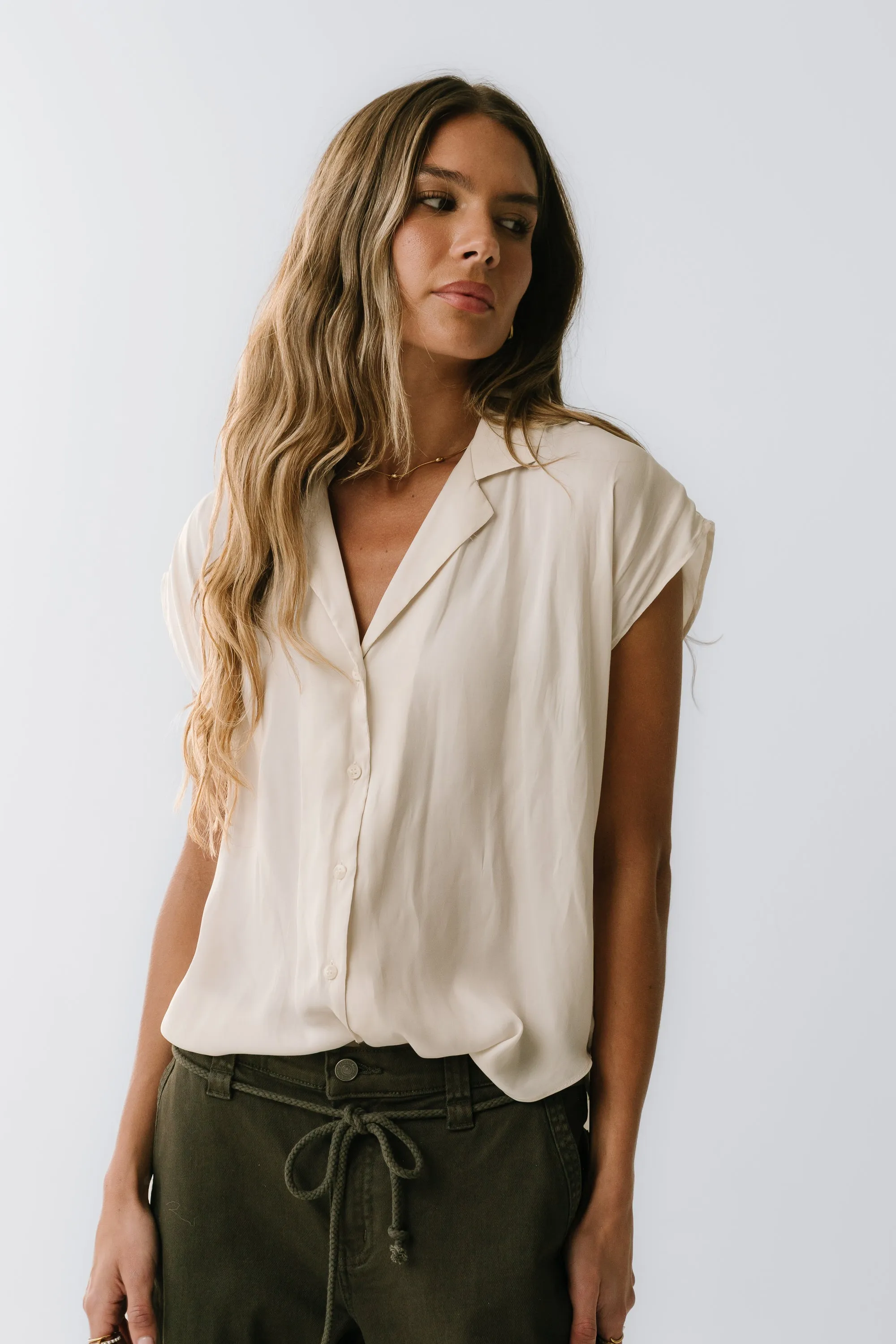 Poppy Collared Blouse in Cream sold by bohme product image thumbnail 4