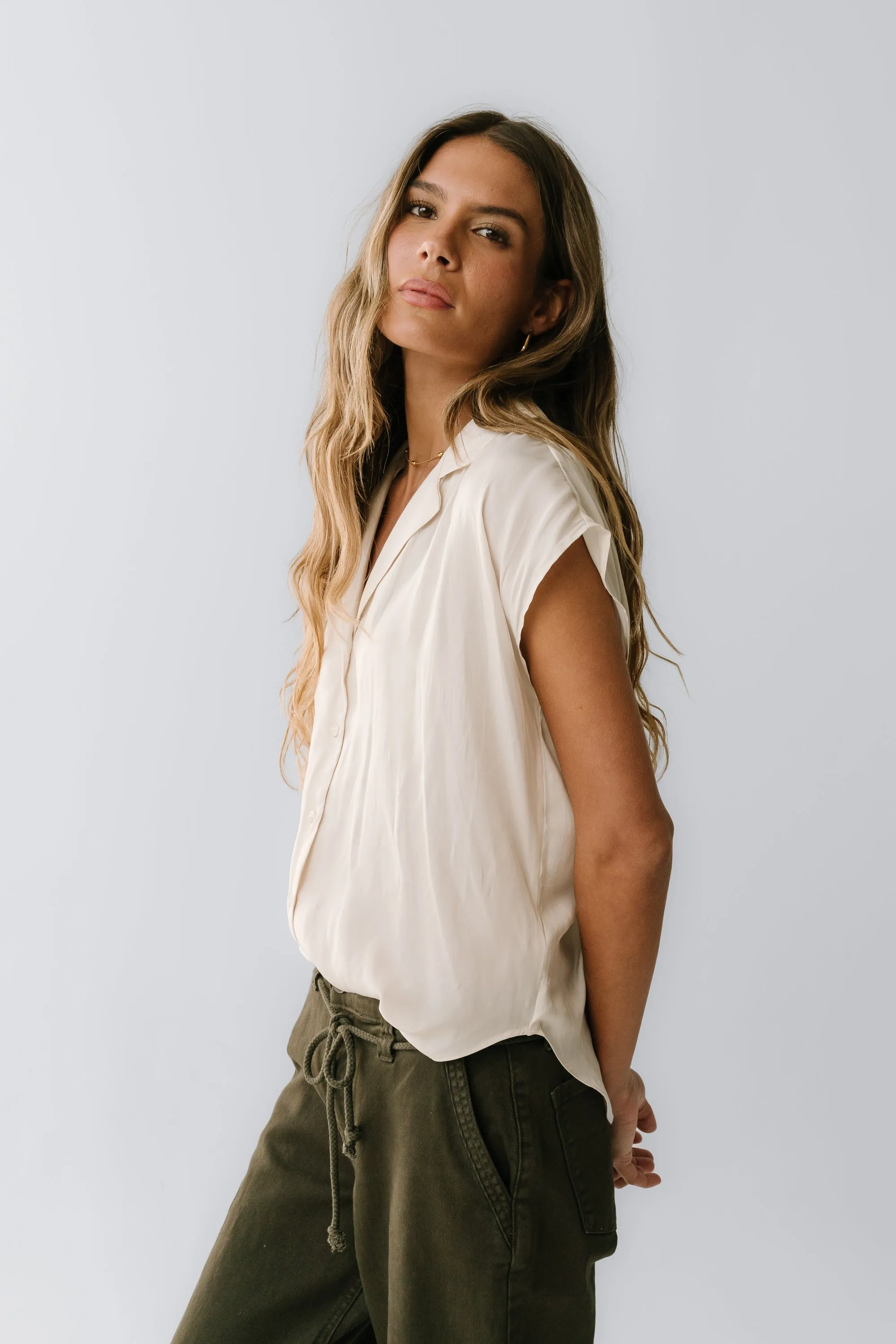 Poppy Collared Blouse in Cream sold by bohme product image thumbnail 5