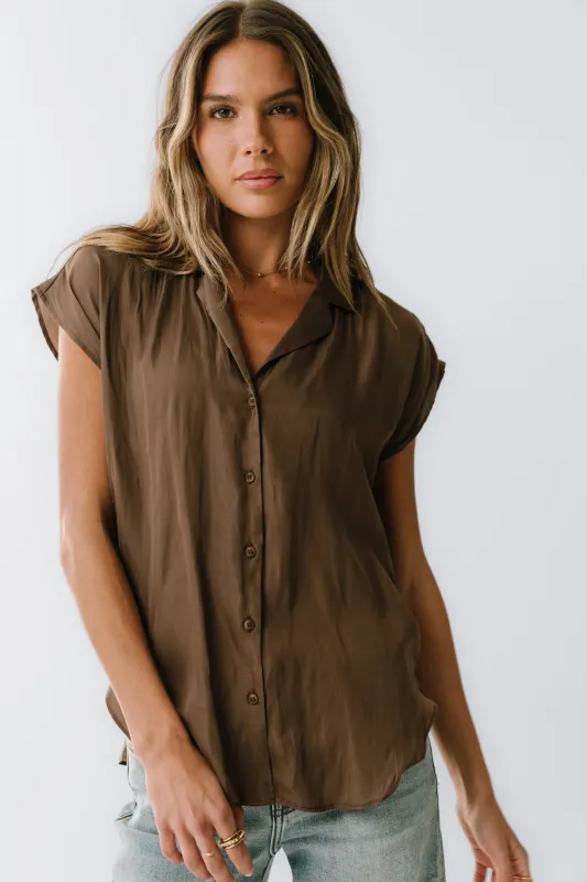 Poppy Collared Blouse in Brown sold by bohme