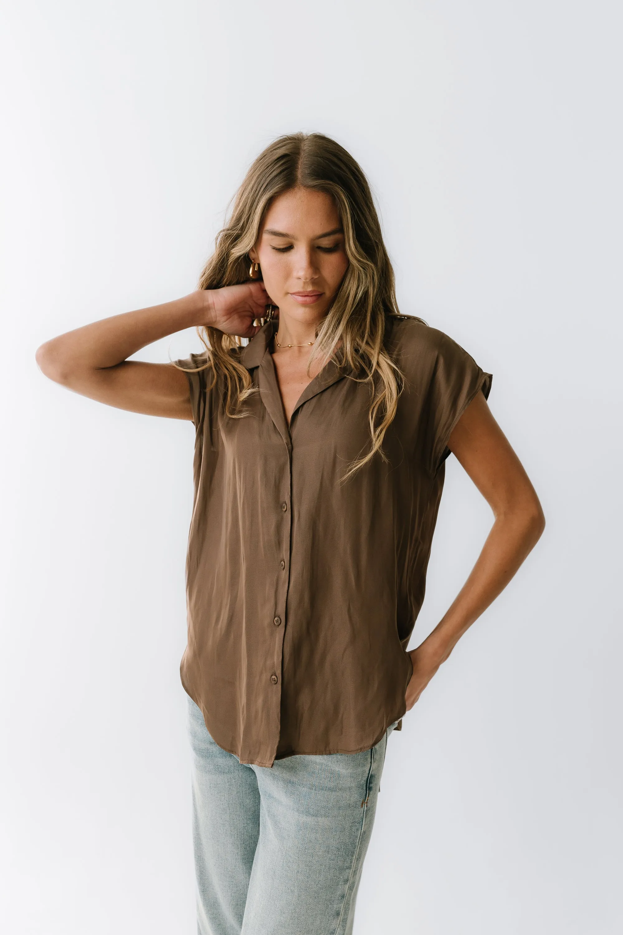 Poppy Collared Blouse in Brown sold by bohme product image thumbnail 5