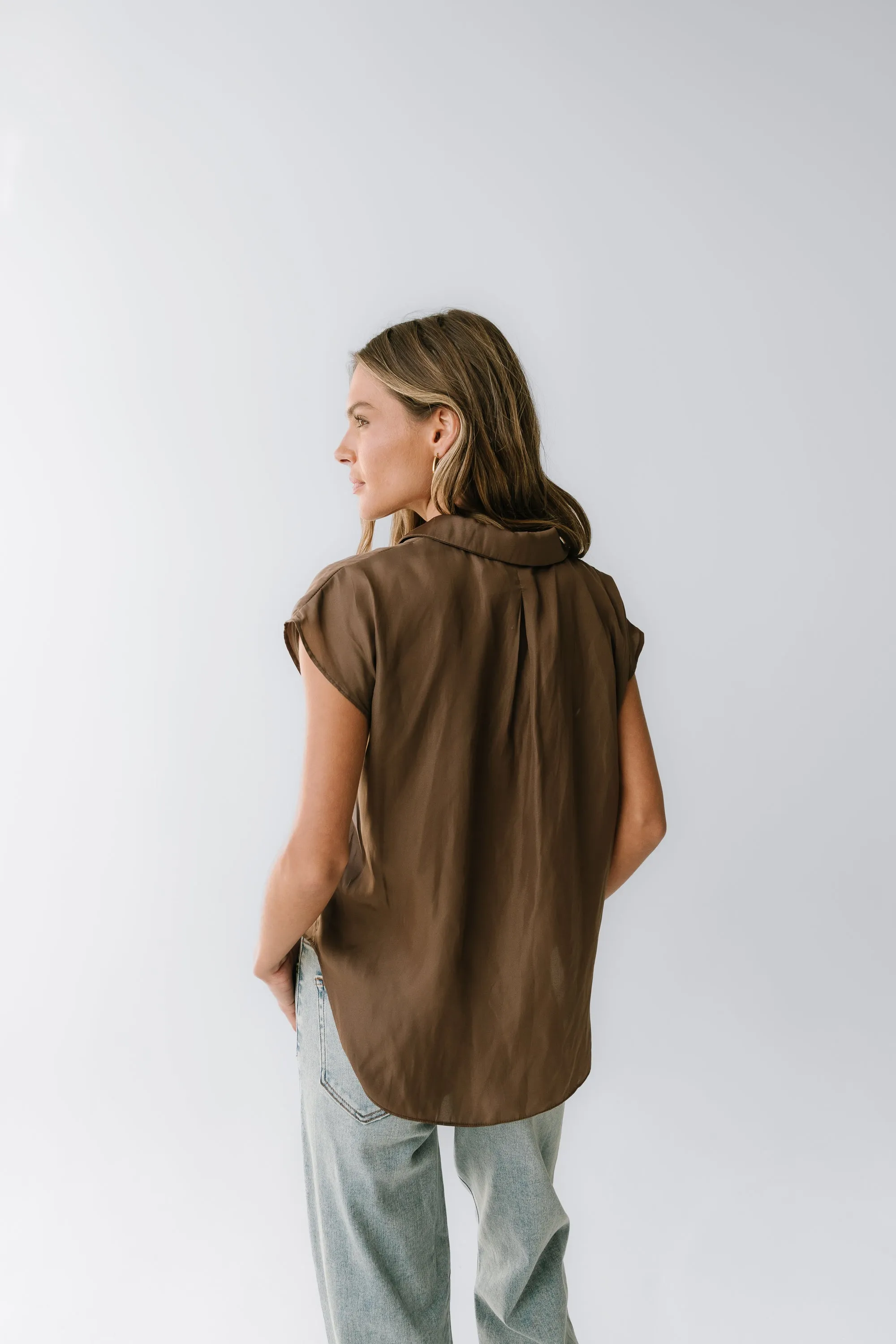 Poppy Collared Blouse in Brown sold by bohme product image thumbnail 3