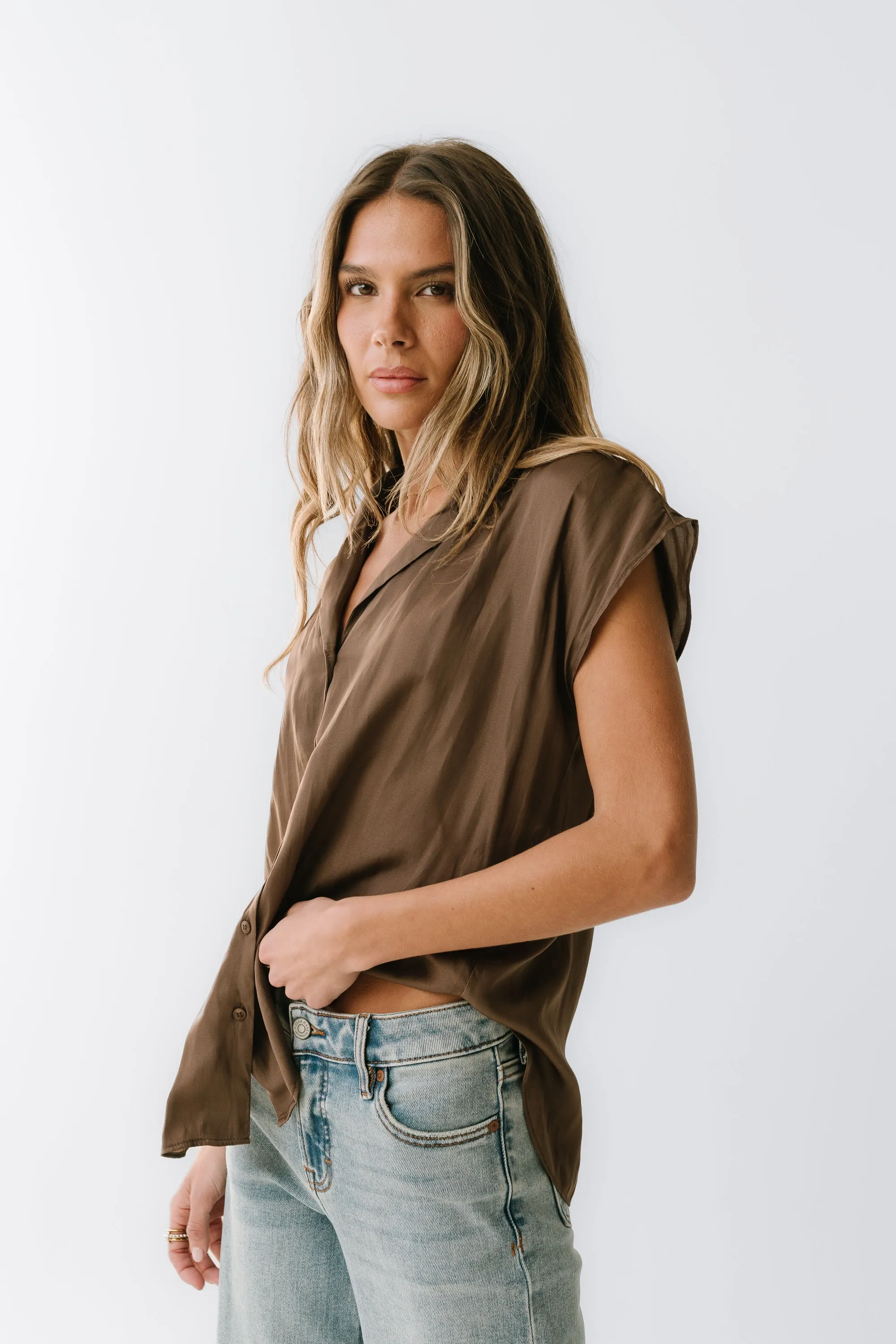 Poppy Collared Blouse in Brown sold by bohme product image thumbnail 2