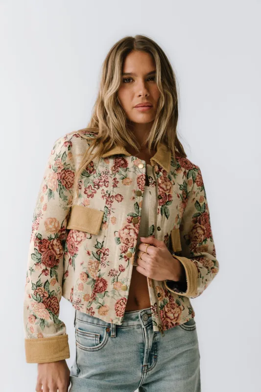Joanna Floral Cropped Jacket sold by bohme