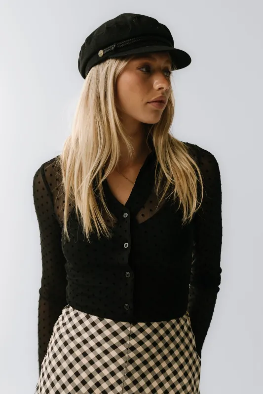 Vernon Sheer Button Up in Black sold by bohme