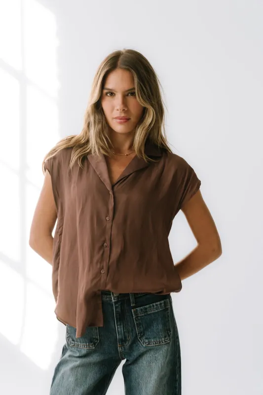 Poppy Collared Blouse in Red-Brown sold by bohme