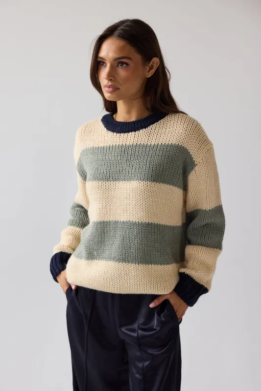 Jolene Striped Sweater in Navy - FINAL SALE made by bohme