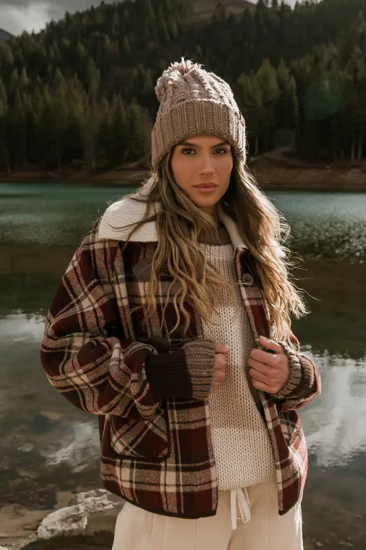 Gigi Plaid Jacket in Red sold by bohme