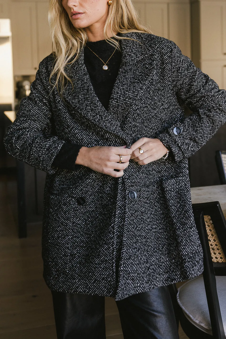 Ava Wool Blend Jacket in Black - FINAL SALE sold by bohme