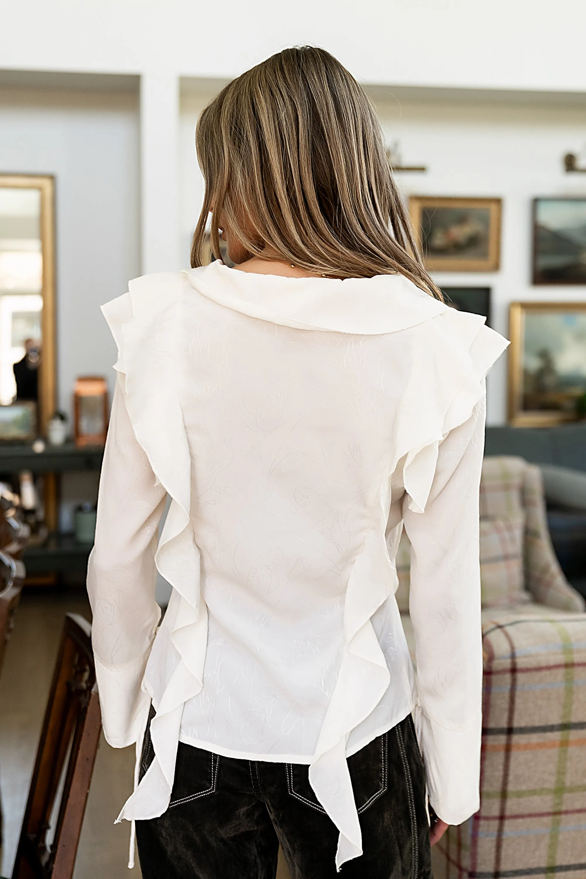Renae Sheer Ruffle Blouse sold by bohme product image thumbnail 3
