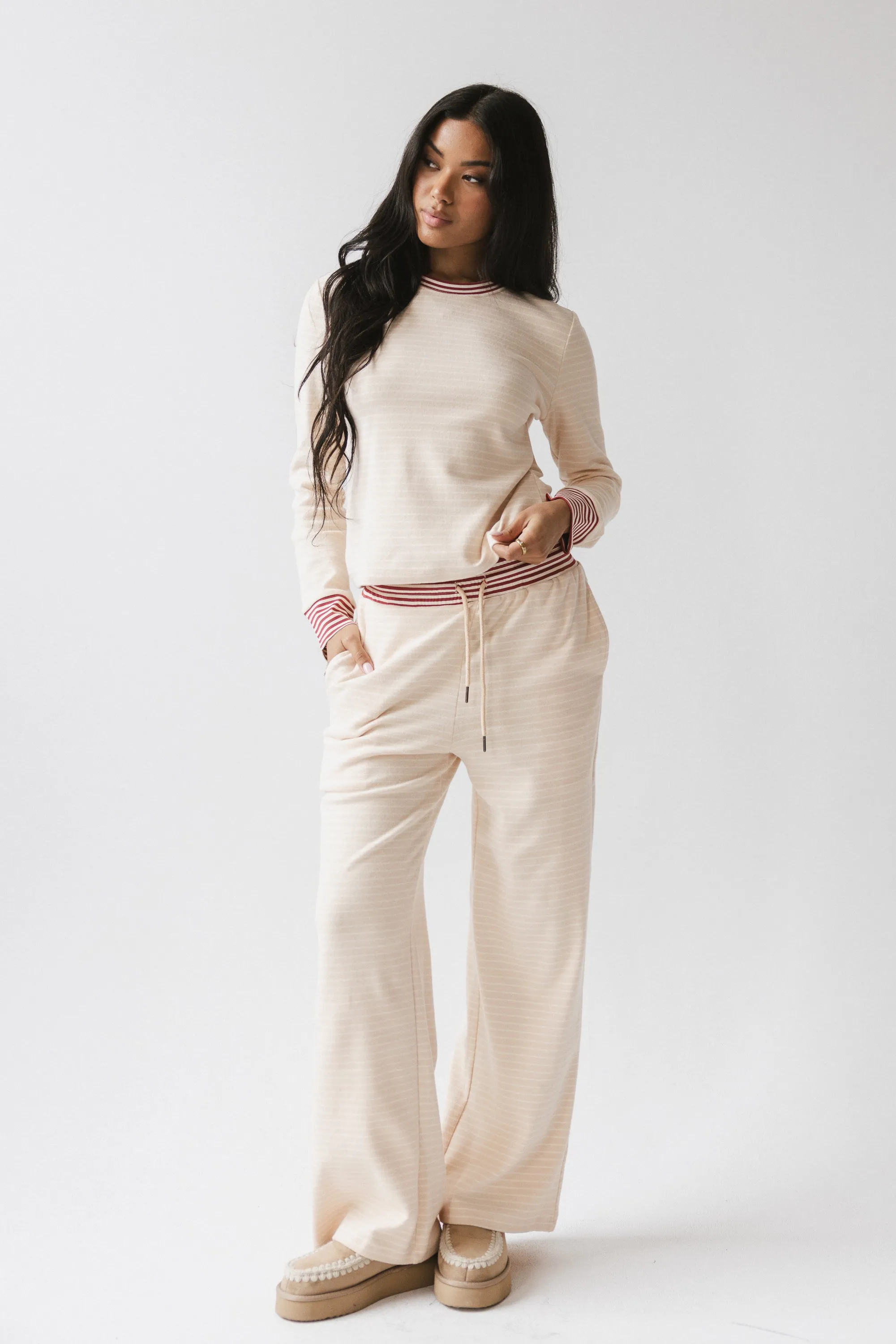 April Striped Pants in Beige sold by bohme product image thumbnail 4