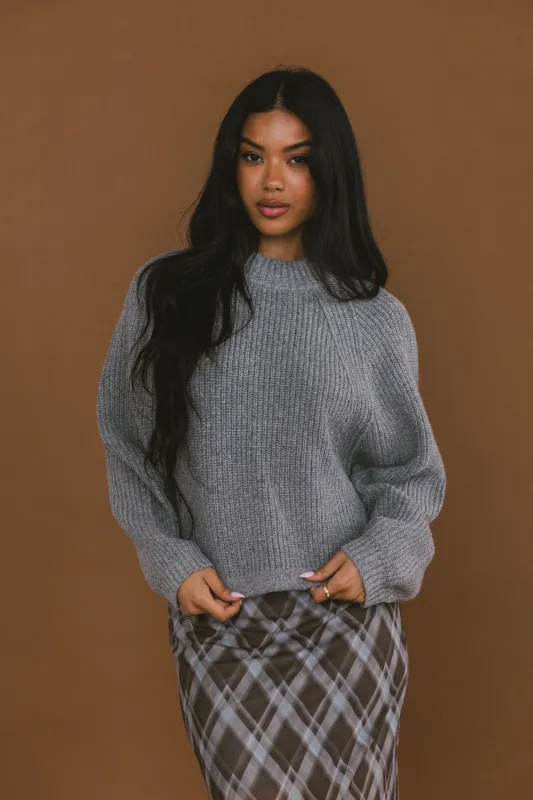 Shayla Knit Sweater in Grey sold by bohme