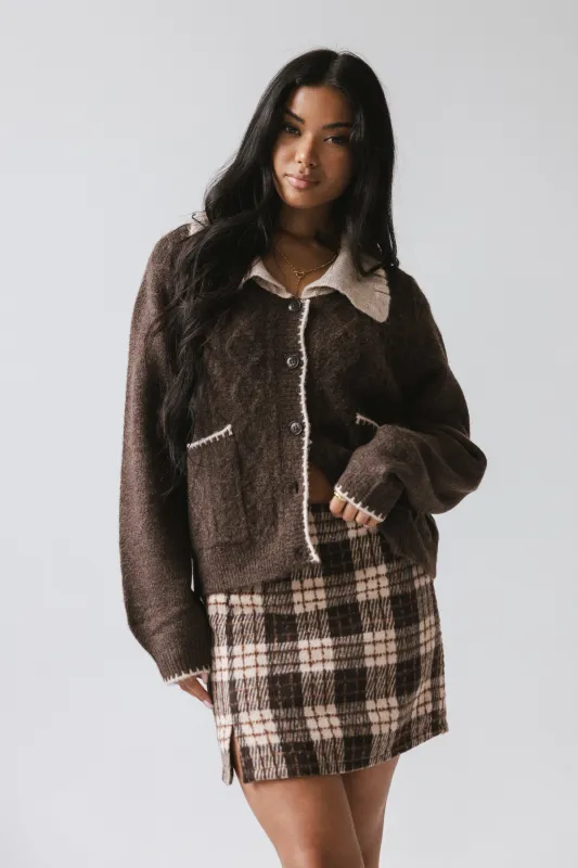 Brody Contrast Cardigan sold by bohme