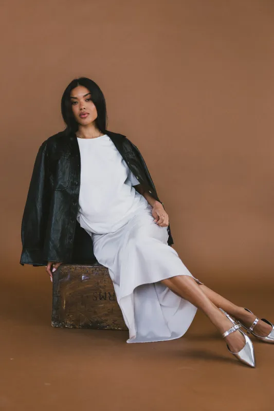 Stan Ruched Top in White sold by bohme