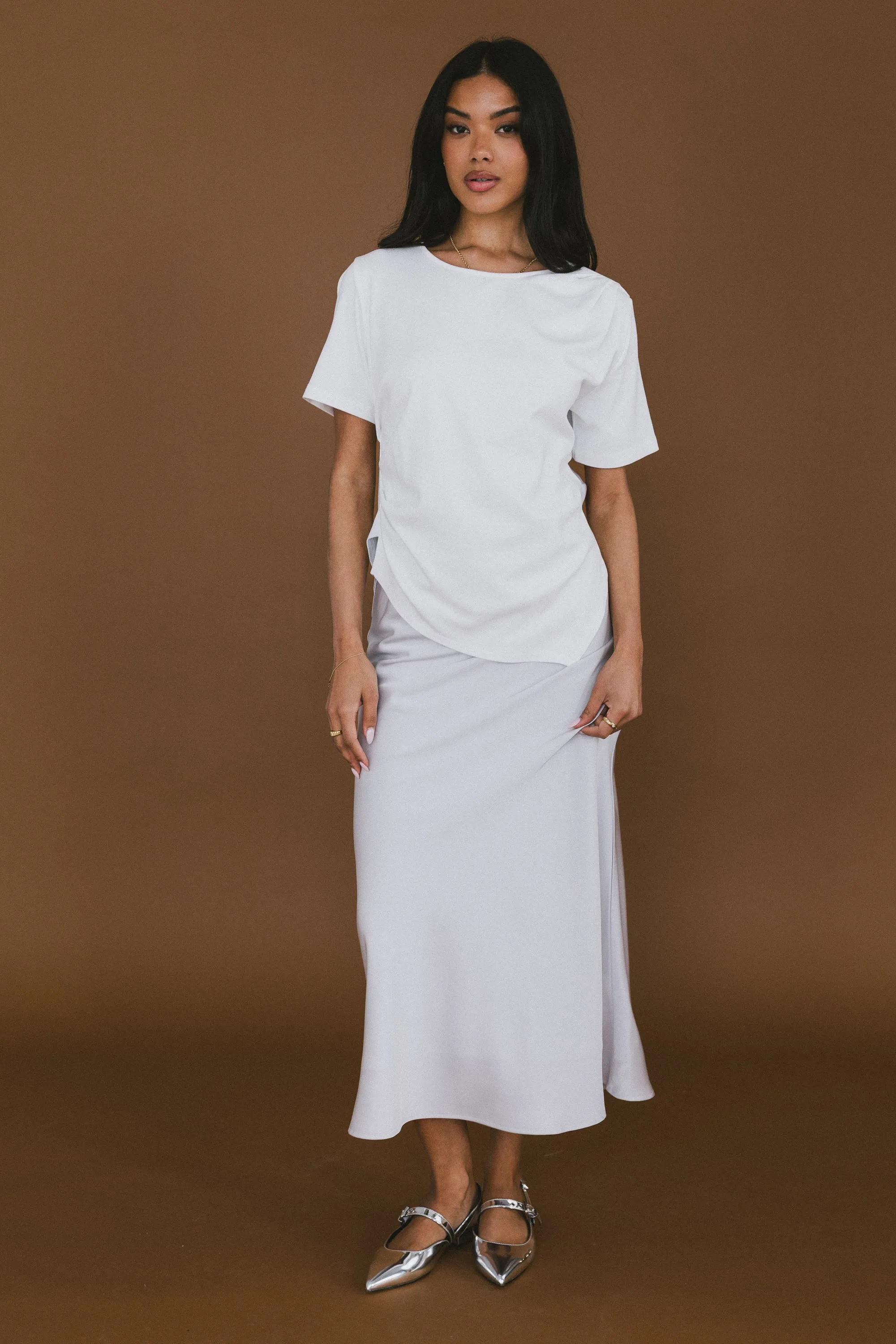 Stan Ruched Top in White sold by bohme product image thumbnail 4