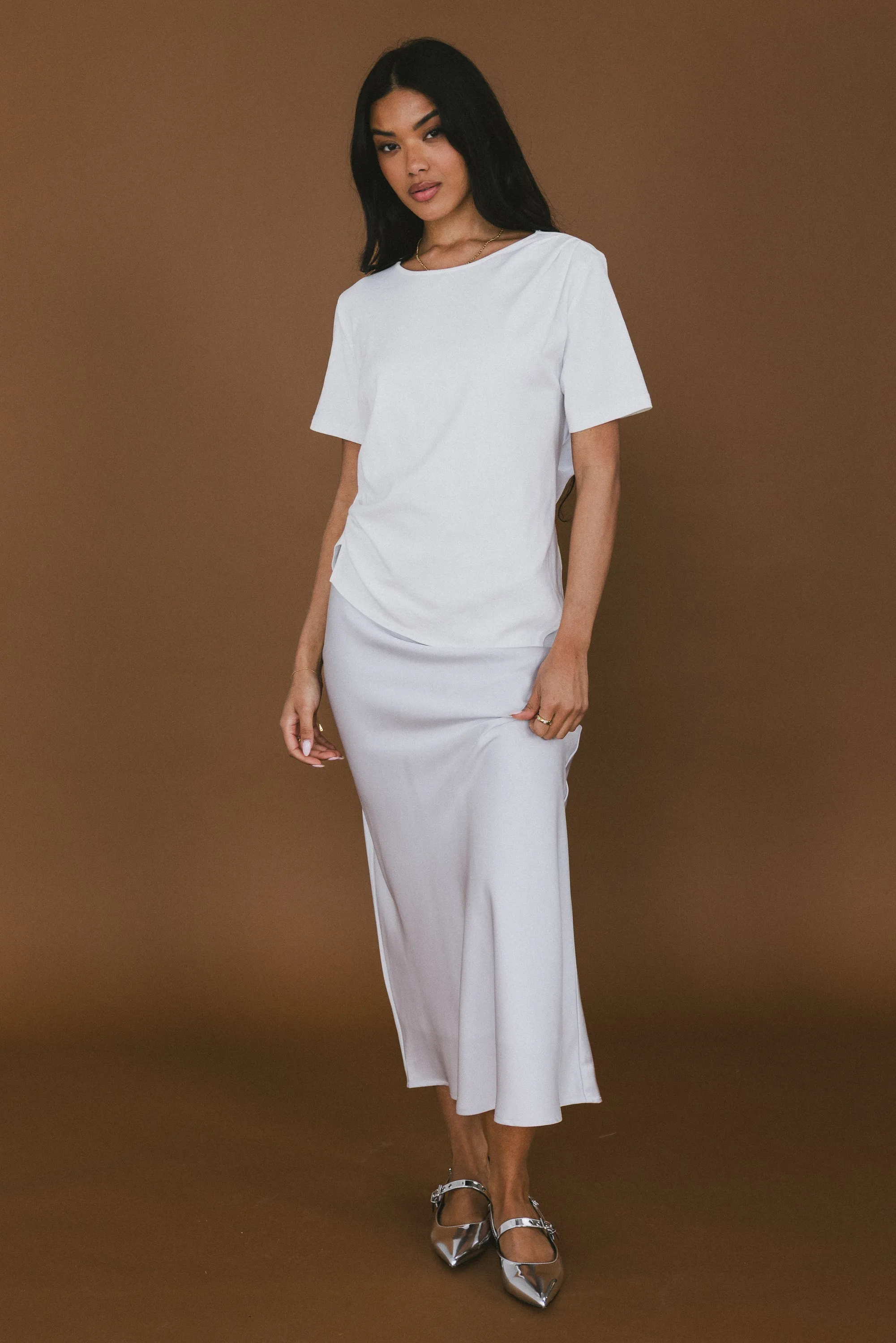Stan Ruched Top in White sold by bohme product image thumbnail 2
