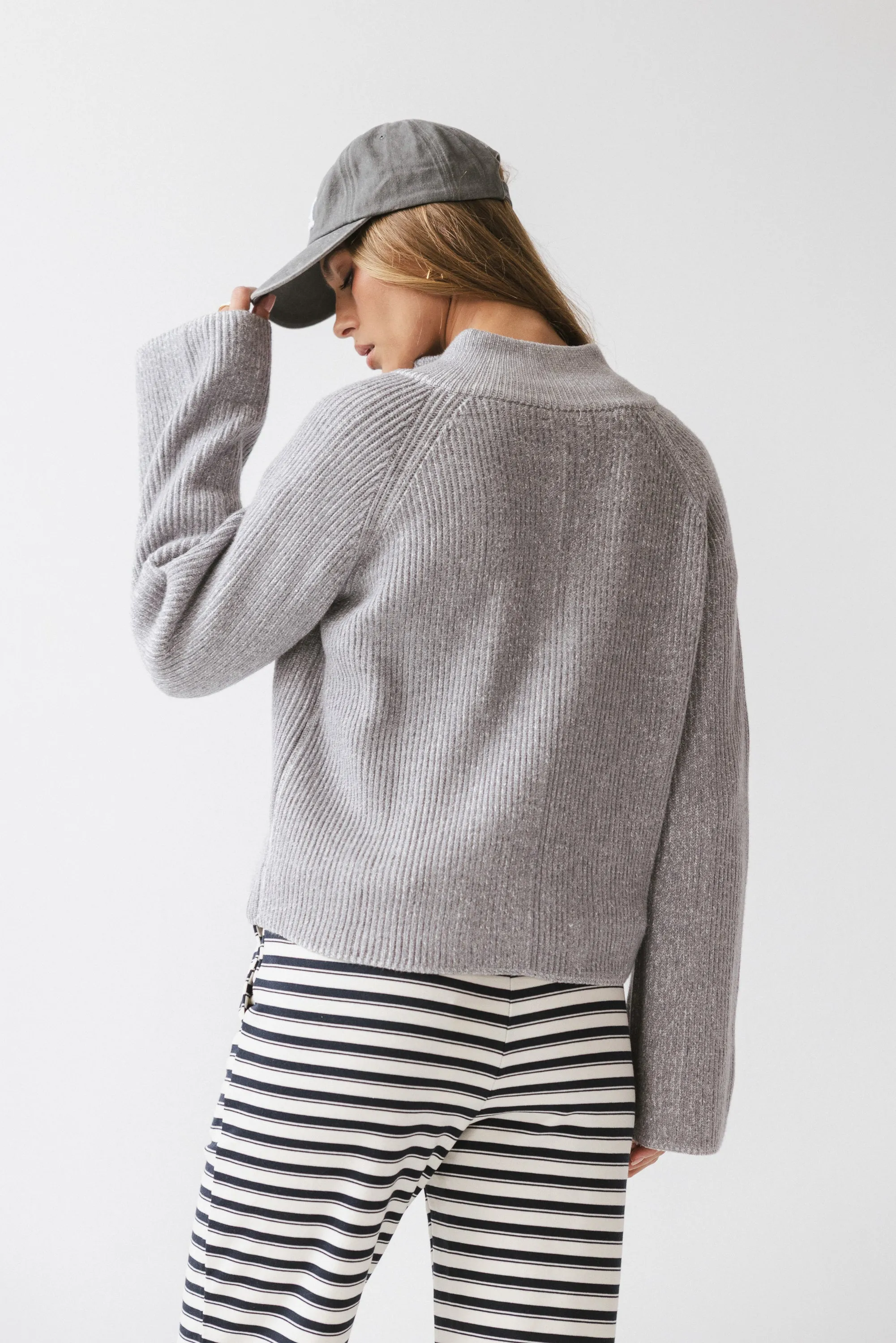 Abbie Ribbed Jacket in Grey - FINAL SALE sold by bohme product image thumbnail 3