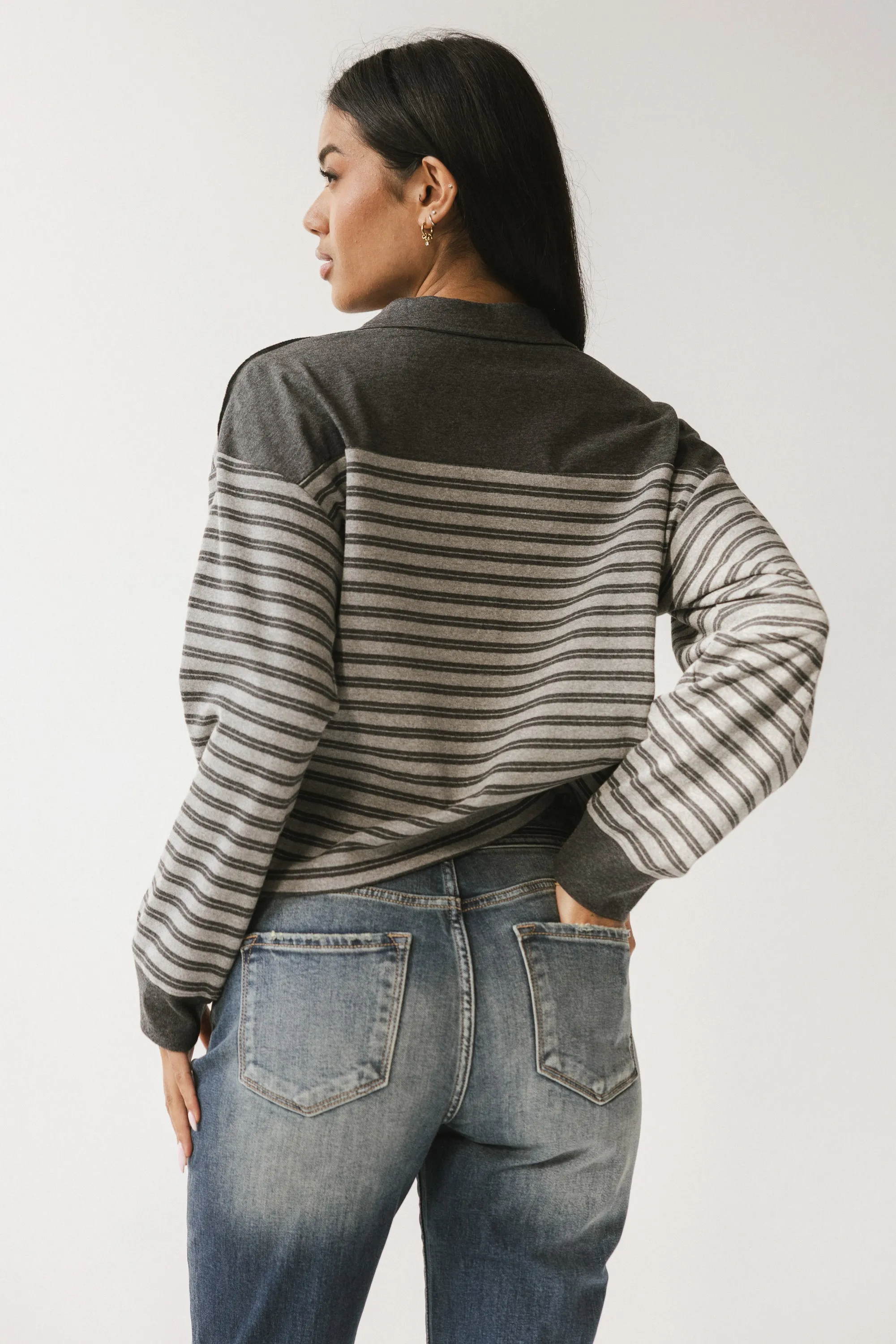 Kessie Striped Top in Grey sold by bohme product image thumbnail 3