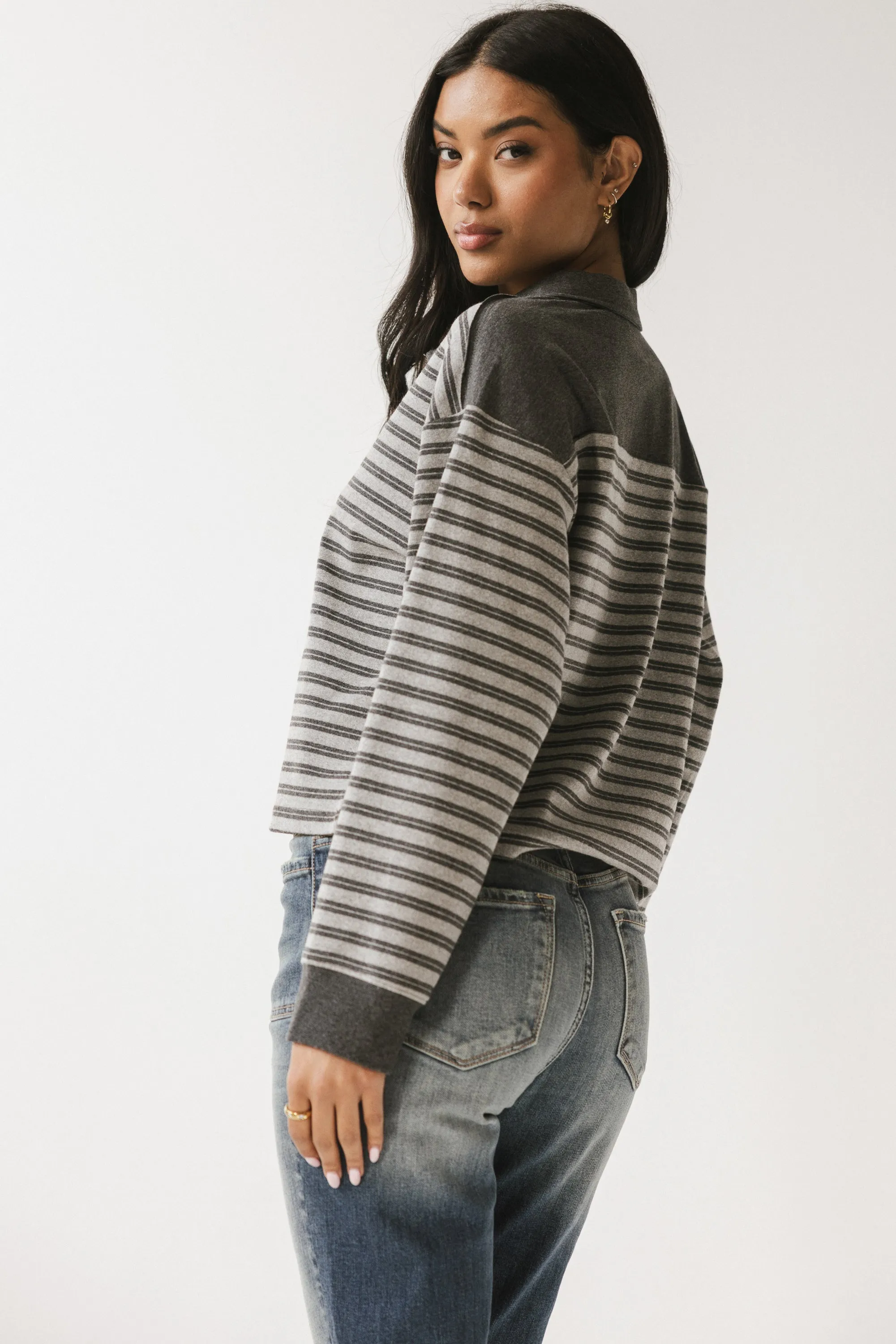 Kessie Striped Top in Grey sold by bohme product image thumbnail 2