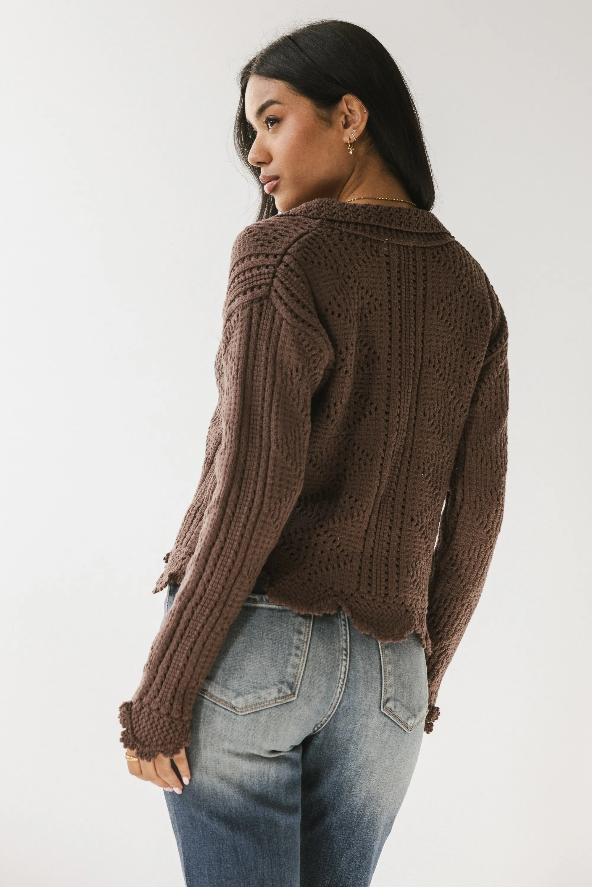 Mary Crochet Cardigan in Brown sold by bohme product image thumbnail 2