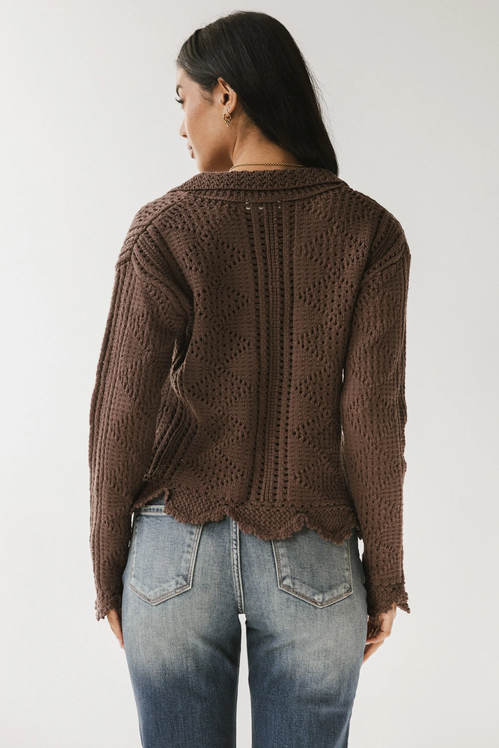 Mary Crochet Cardigan in Brown sold by bohme product image thumbnail 5