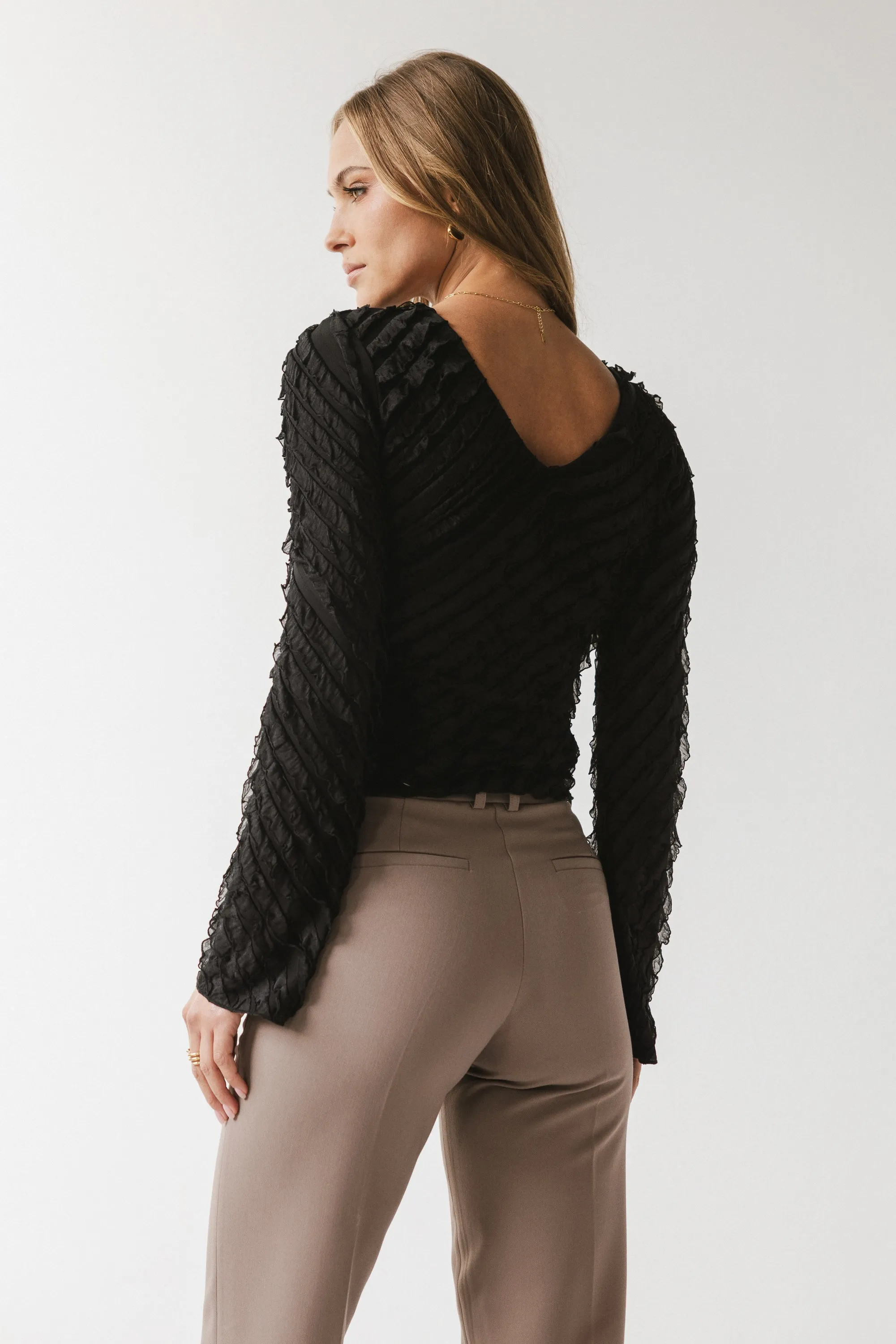 Brianna Ruffle Top in Black sold by bohme product image thumbnail 2