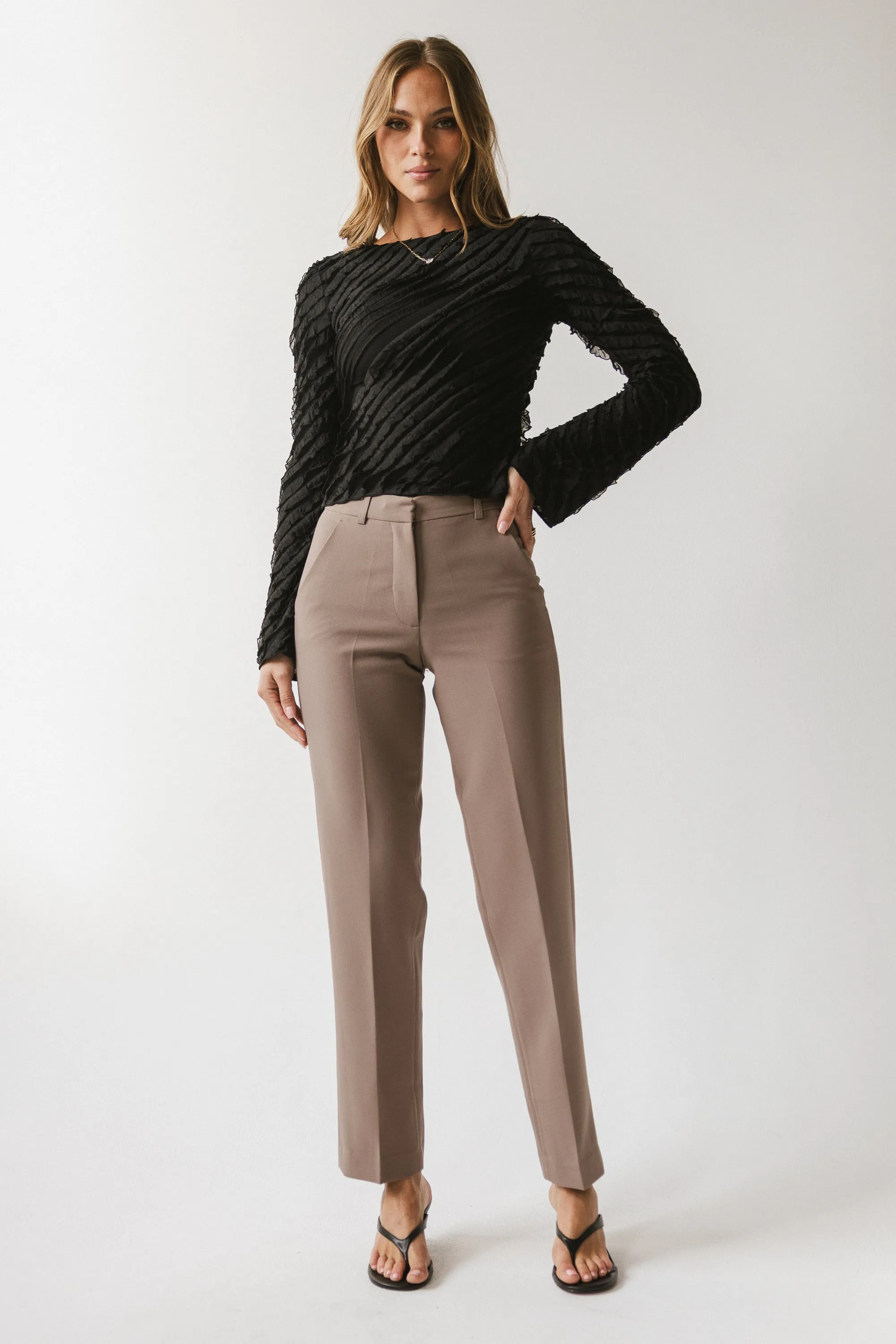 Brianna Ruffle Top in Black sold by bohme product image thumbnail 3