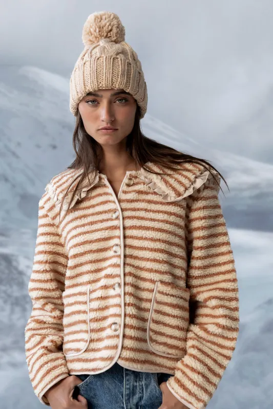 Manny Striped Sherpa Jacket sold by bohme