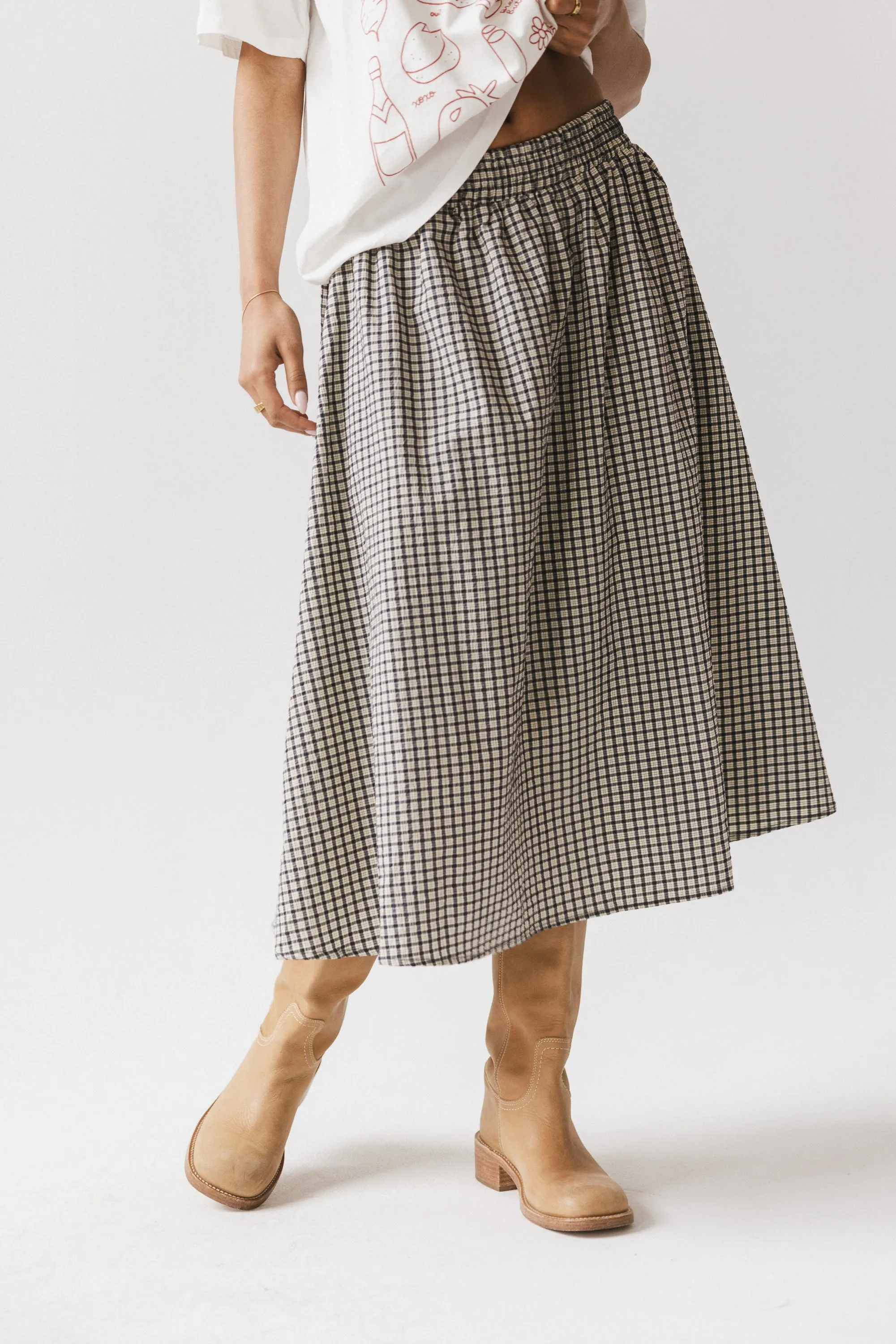 Braxton Plaid Midi Skirt sold by bohme product image thumbnail 3