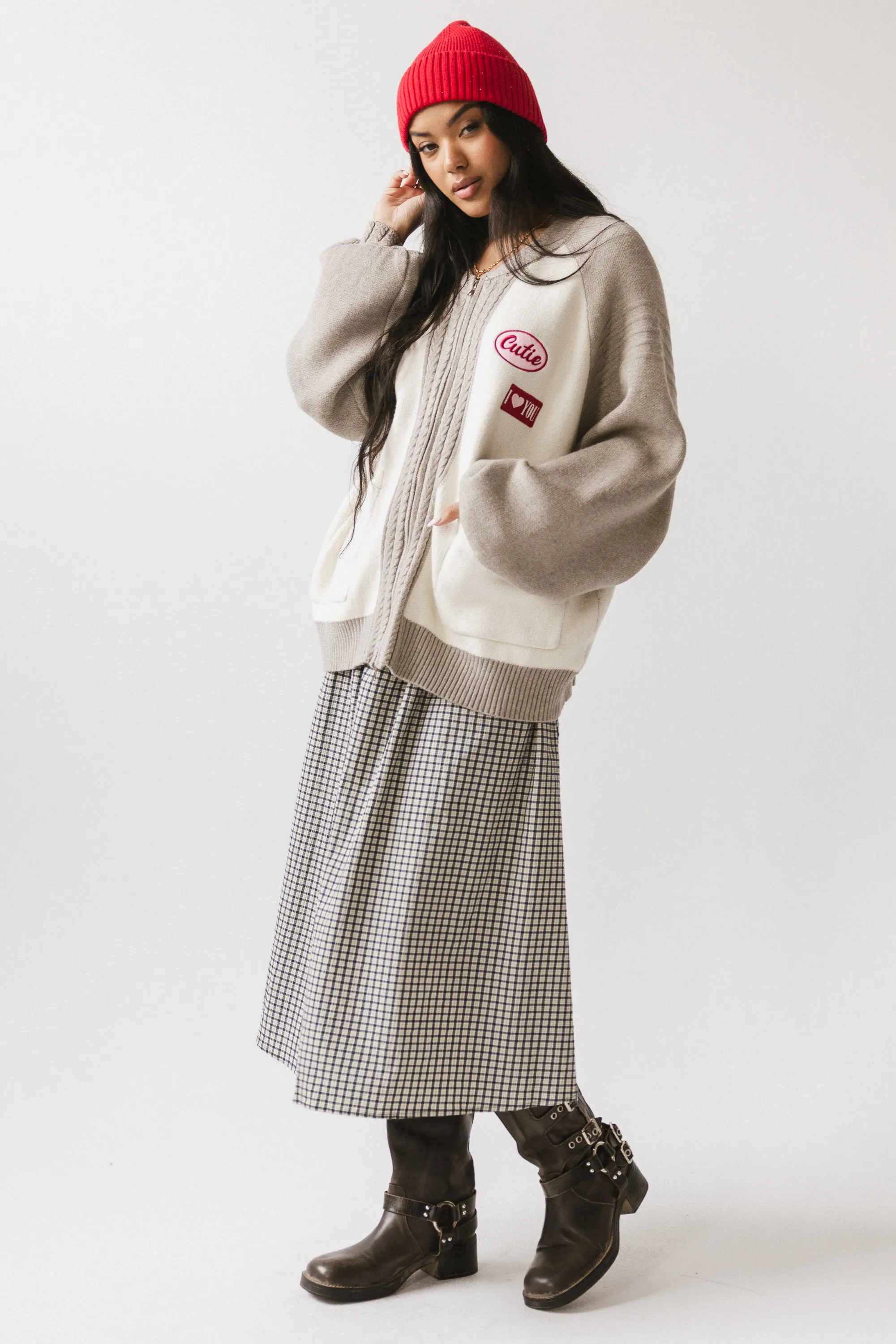 Braxton Plaid Midi Skirt sold by bohme product image thumbnail 5