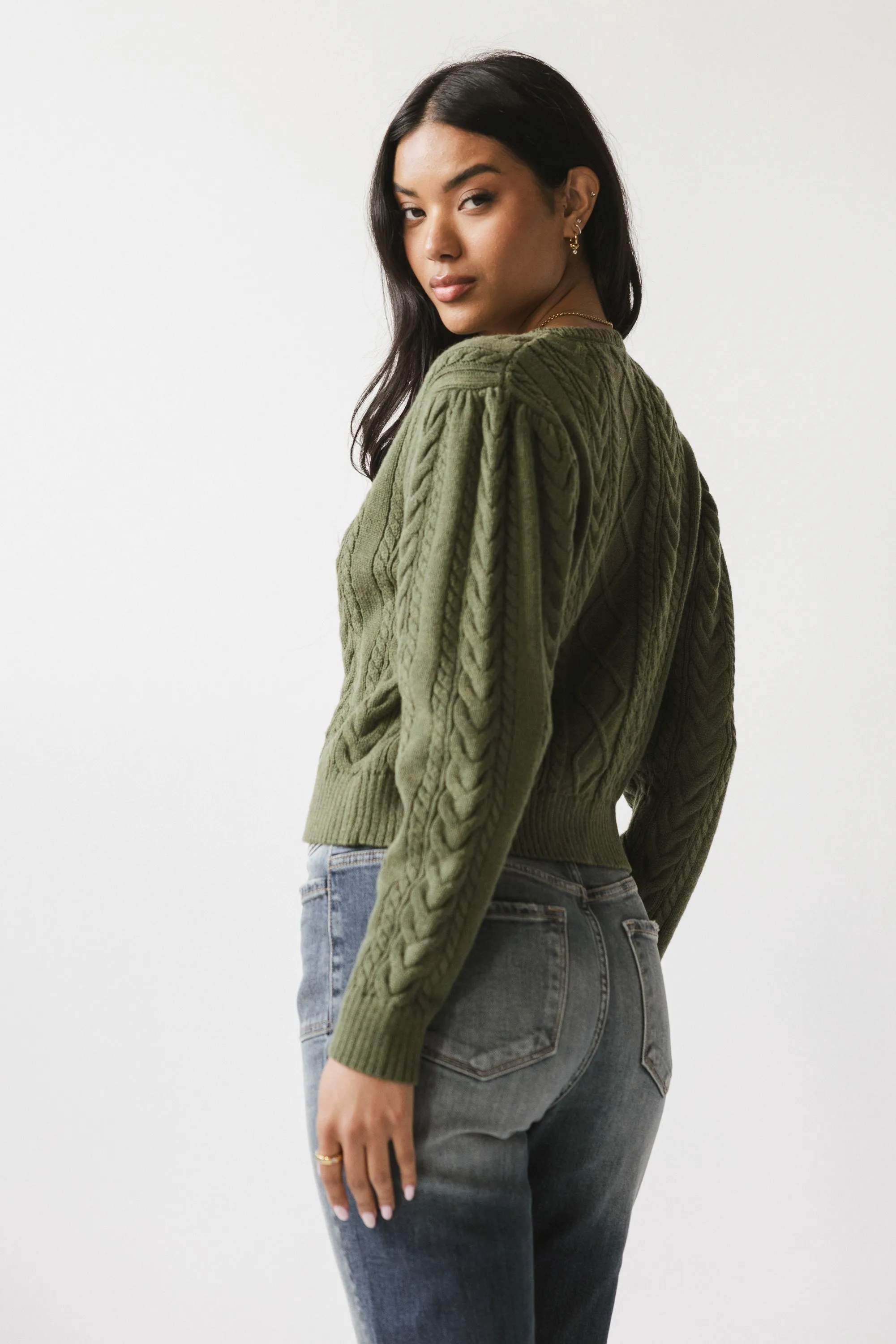 France Knit Cardigan in Olive sold by bohme product image thumbnail 2
