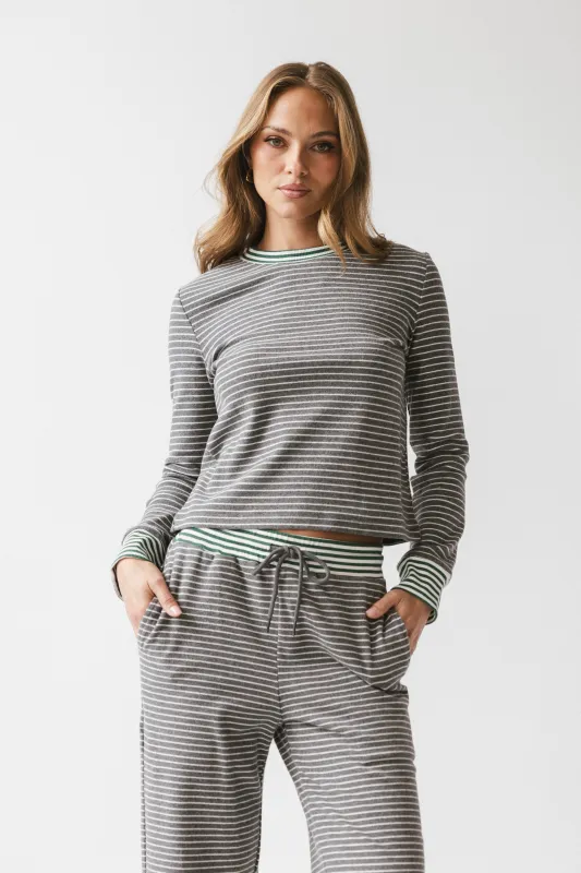 April Striped Top in Grey sold by bohme