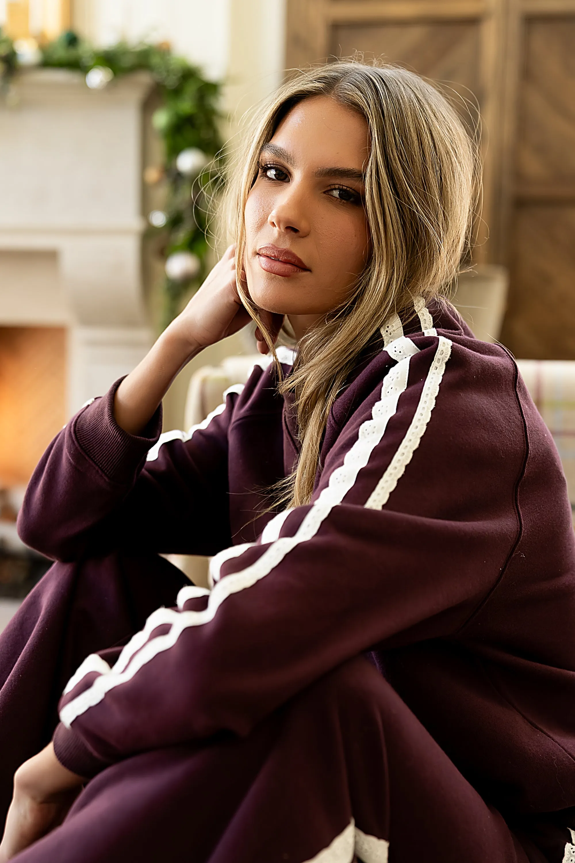 Mickey Sweatshirt in Burgundy sold by bohme product image thumbnail 3