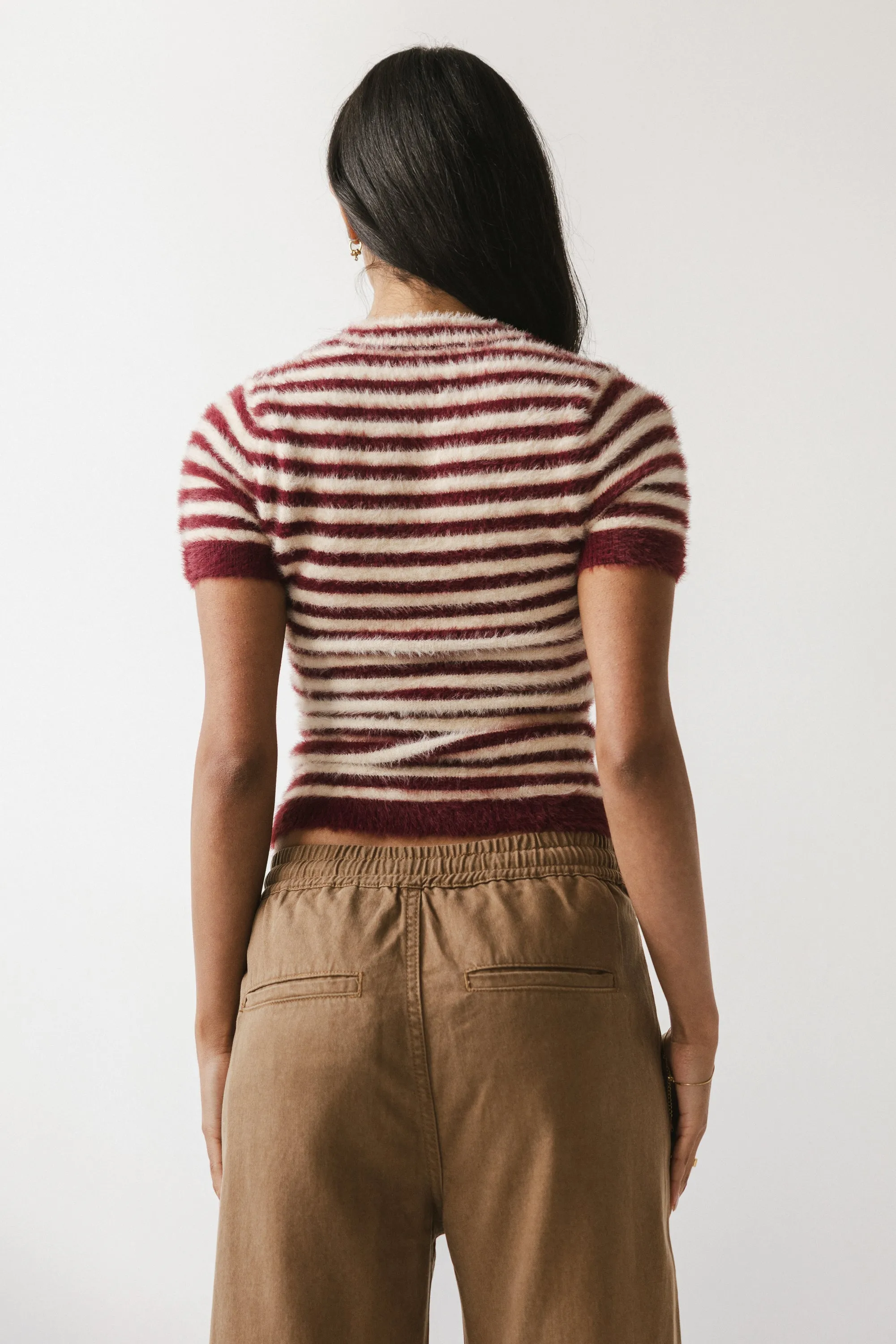 Mazie Fuzzy Sweater in Burgundy sold by bohme product image thumbnail 4