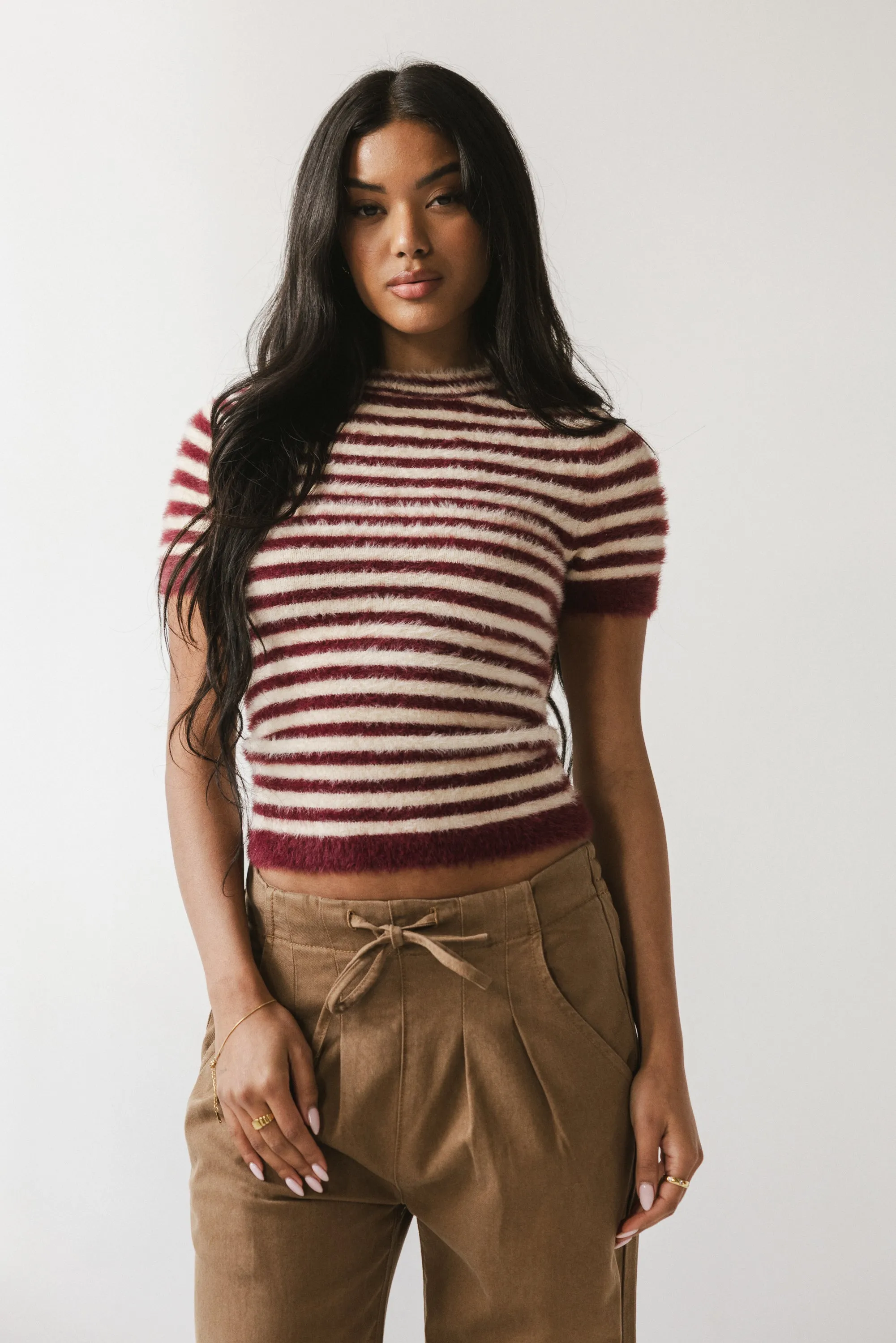 Mazie Fuzzy Sweater in Burgundy sold by bohme product image thumbnail 2