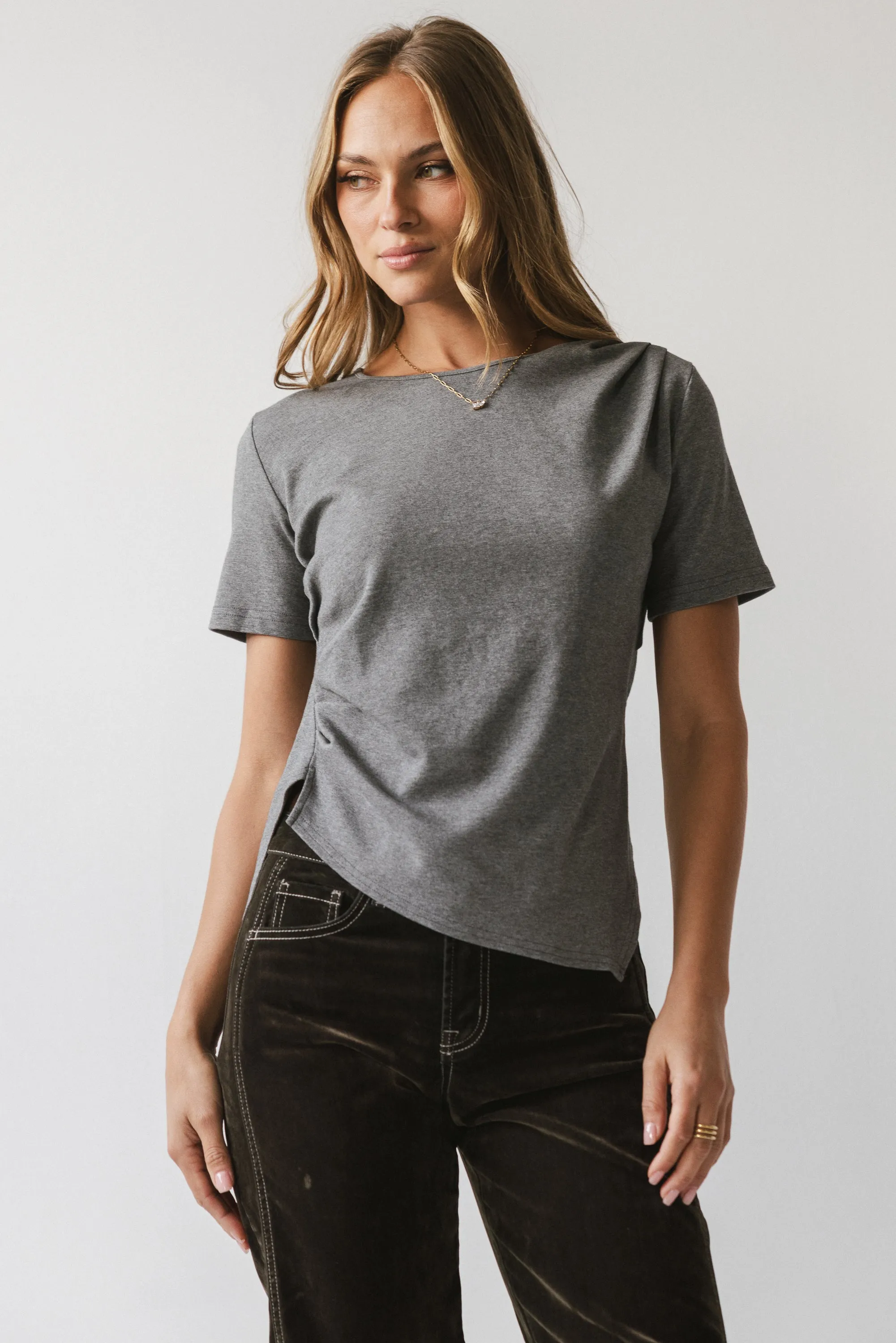 Stan Ruched Top in Grey - FINAL SALE sold by bohme