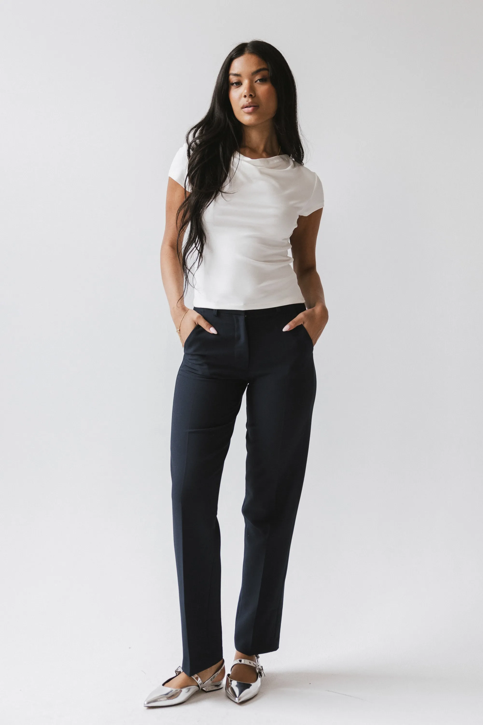 Paula Cowl Neck Top in White sold by bohme product image thumbnail 3