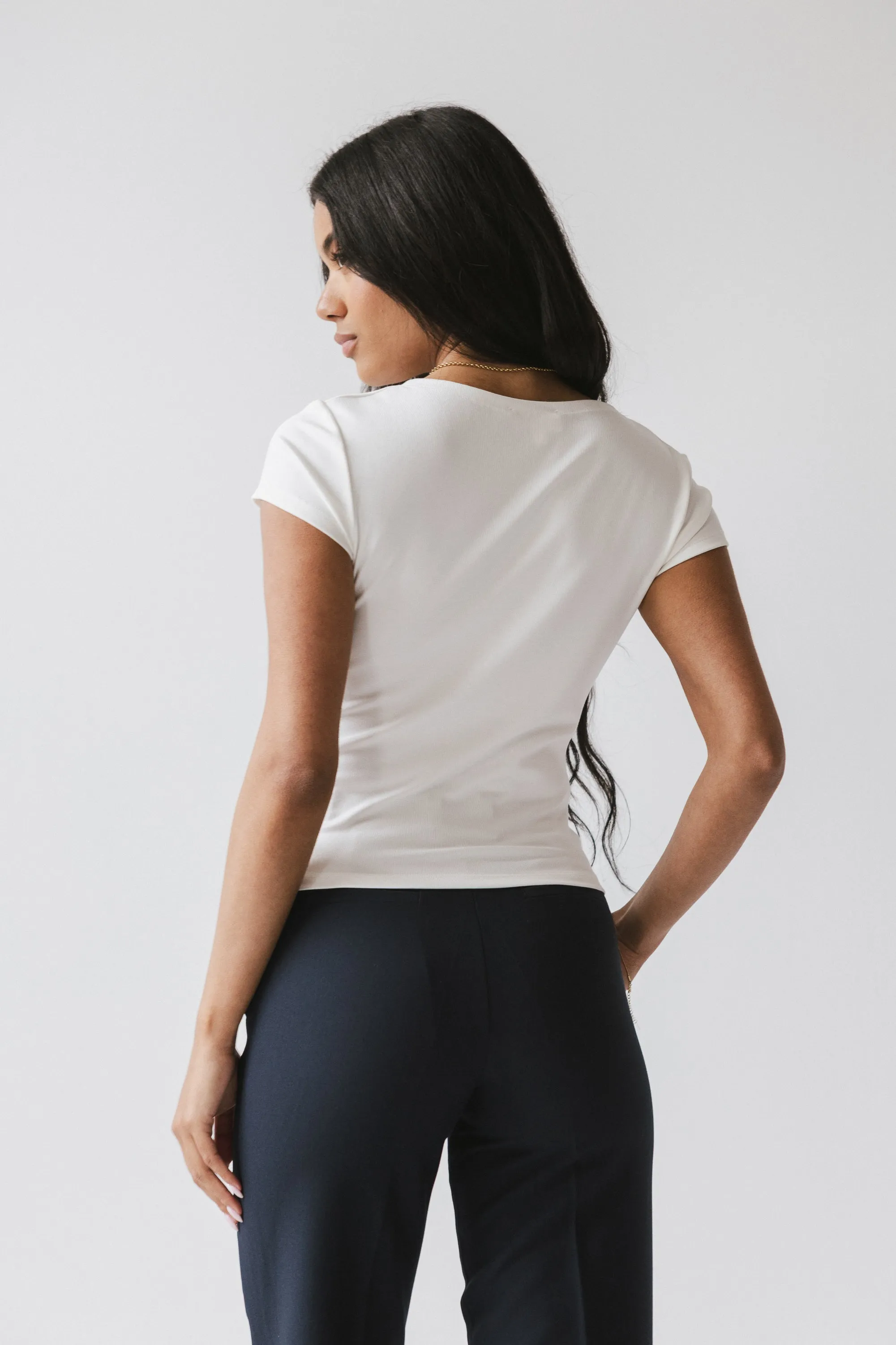 Paula Cowl Neck Top in White sold by bohme product image thumbnail 2