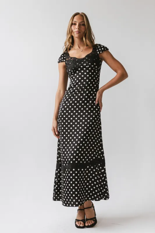 Marianna Polka Dot Maxi Dress sold by bohme