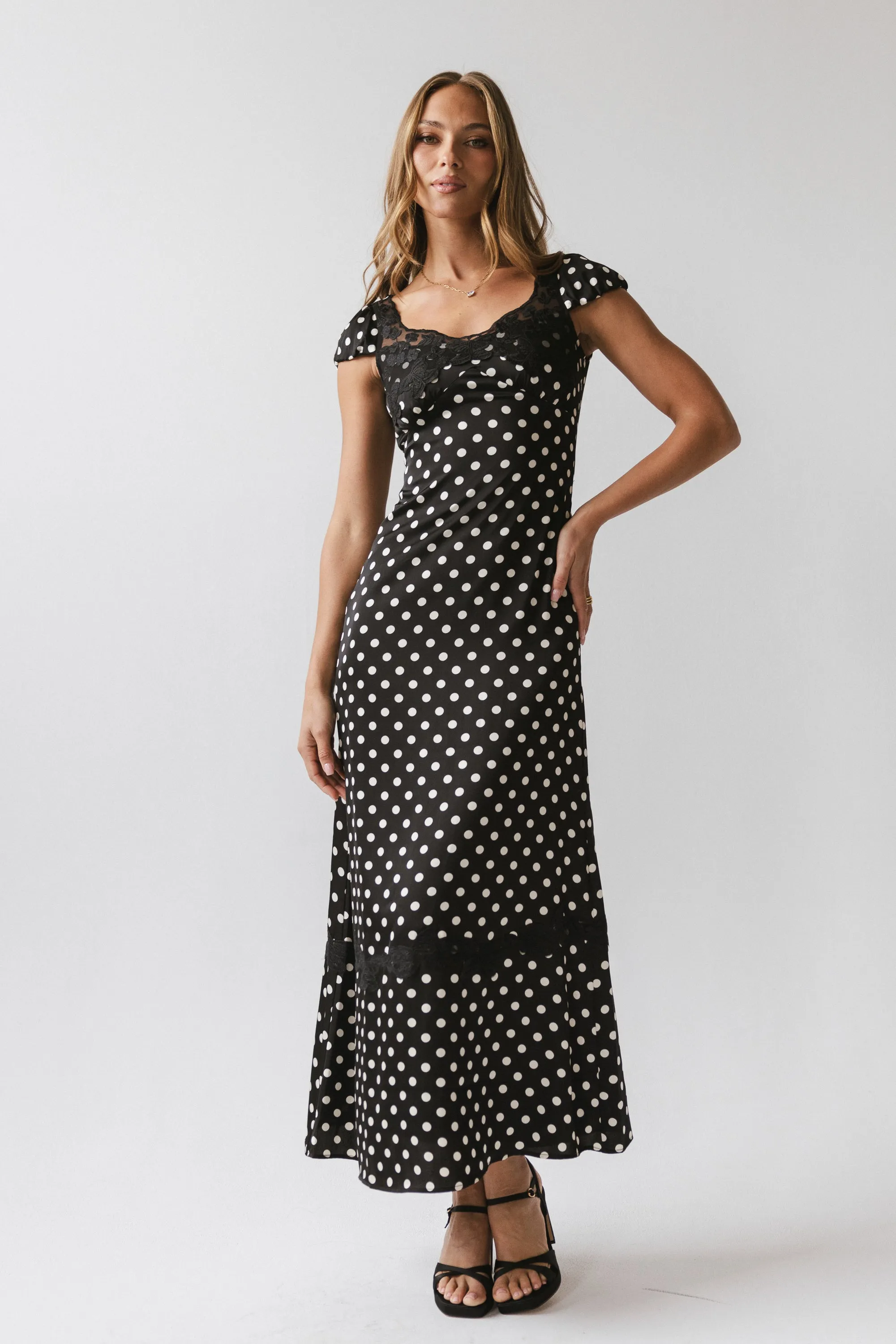 Marianna Polka Dot Maxi Dress sold by bohme