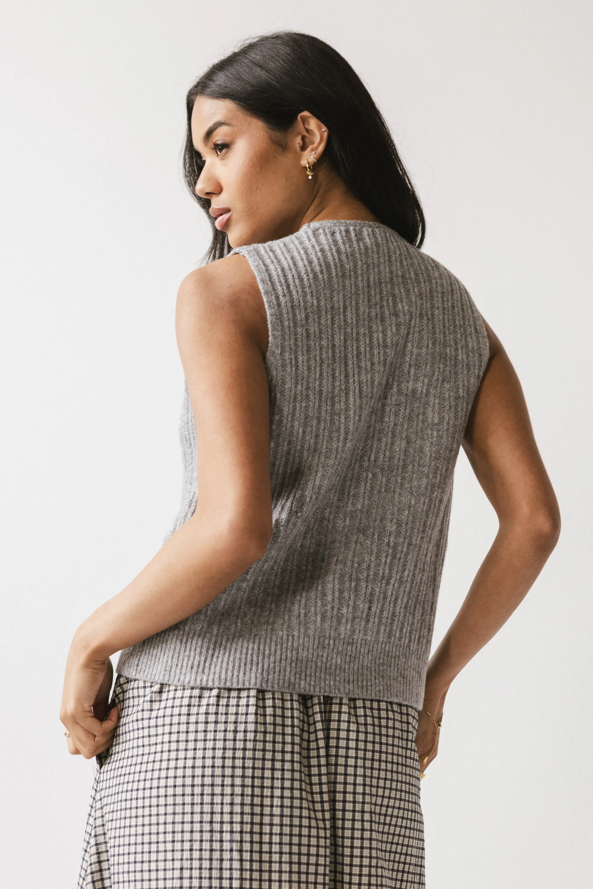 Cindy Sweater Vest in Heather Grey sold by bohme product image thumbnail 4