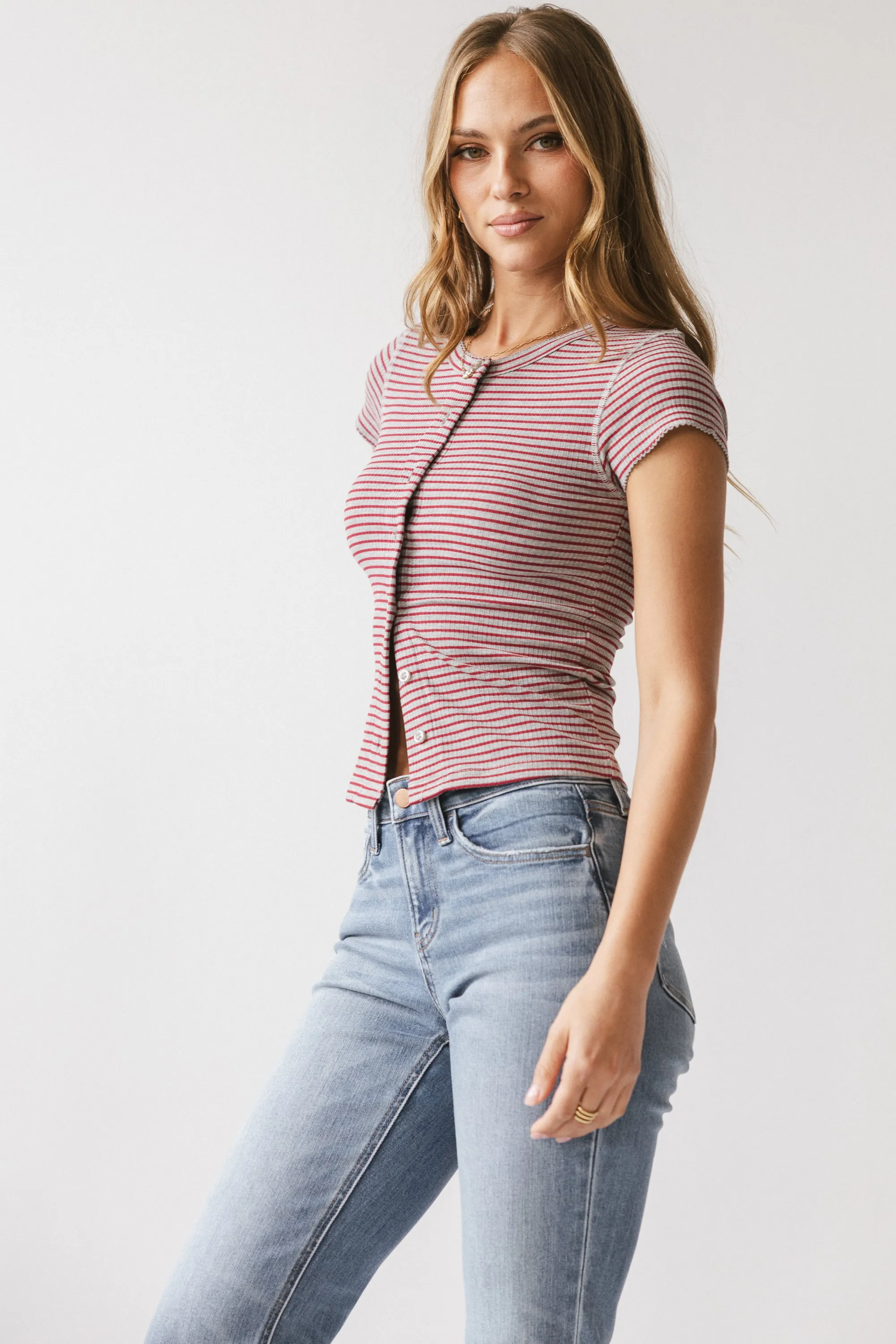 Trisha Striped Top in Red sold by bohme product image thumbnail 3