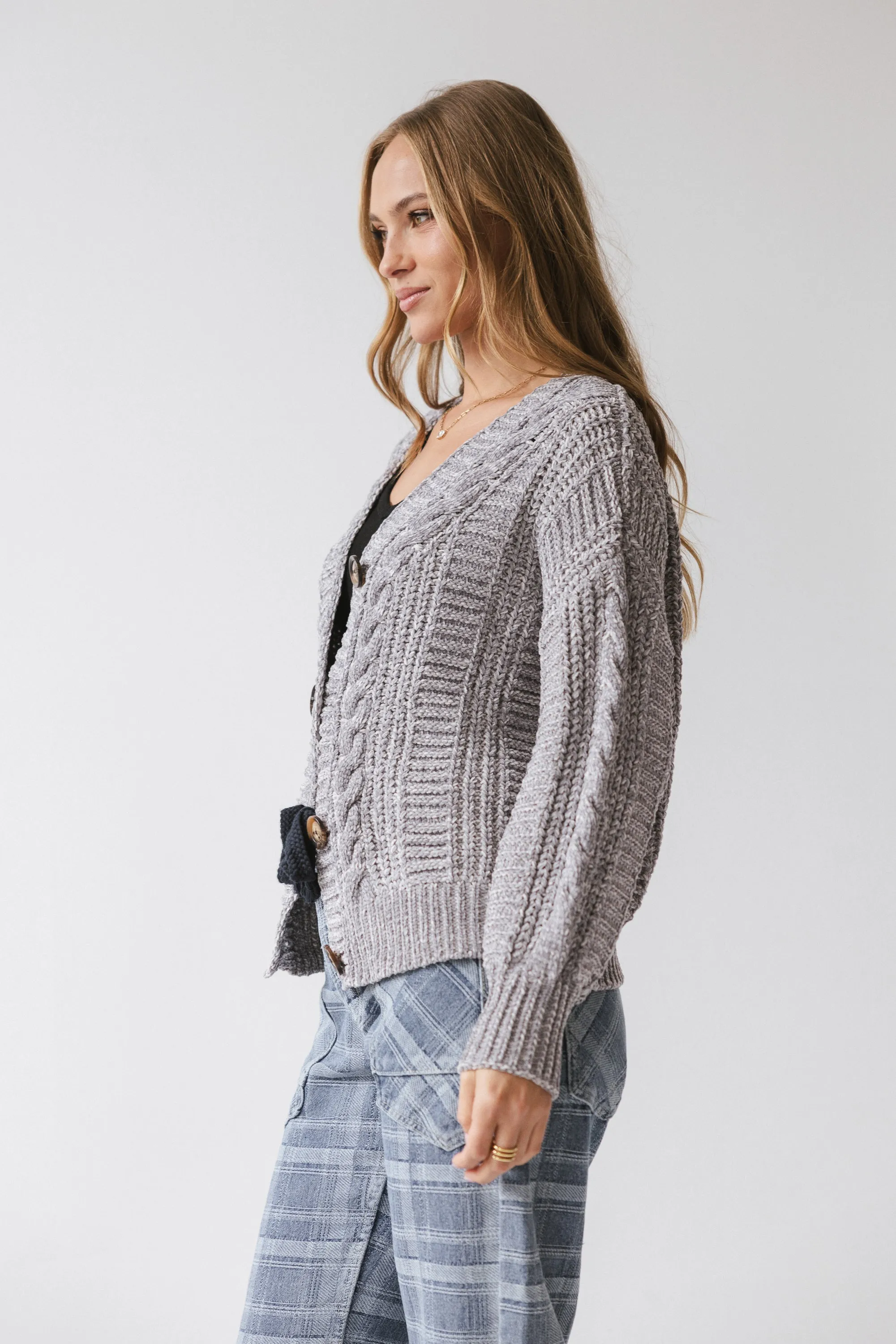 Brett Oversized Cardigan in Grey - FINAL SALE sold by bohme product image thumbnail 5